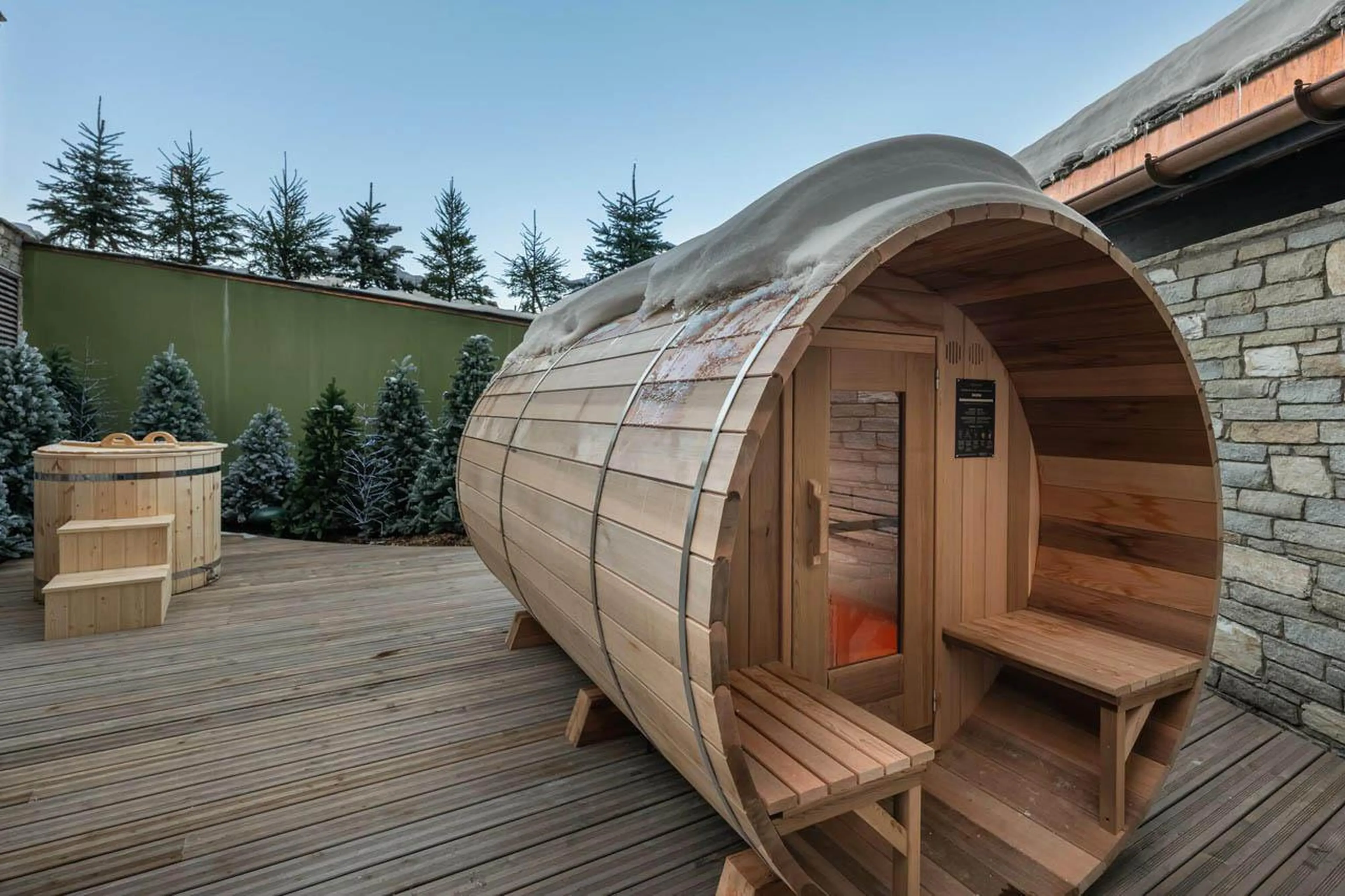 Outside Norwegian sauna at Apartment Tintoretto in Courchevel 1850