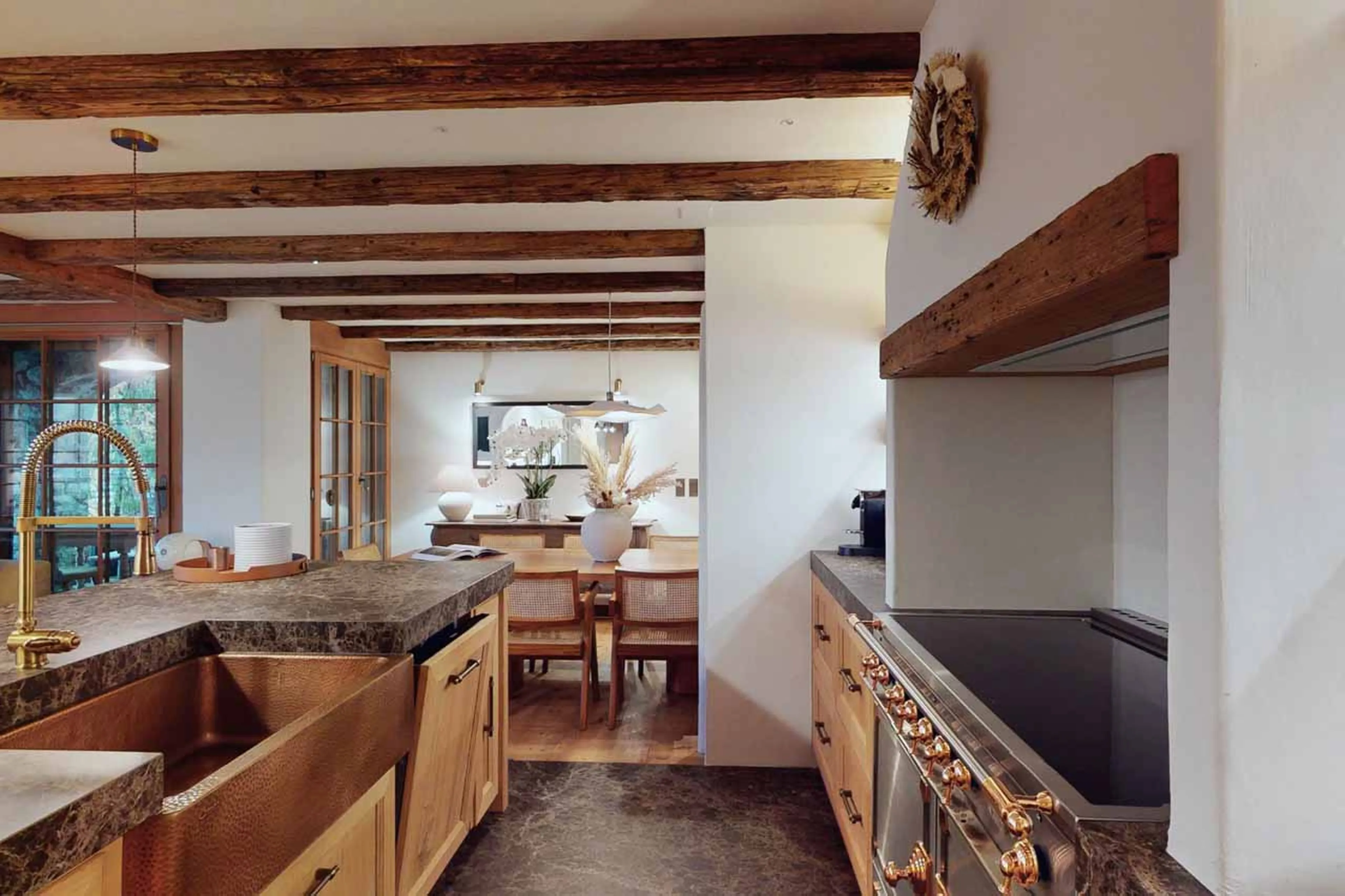 Kitchen area at Chalet Tobias in St Moritz