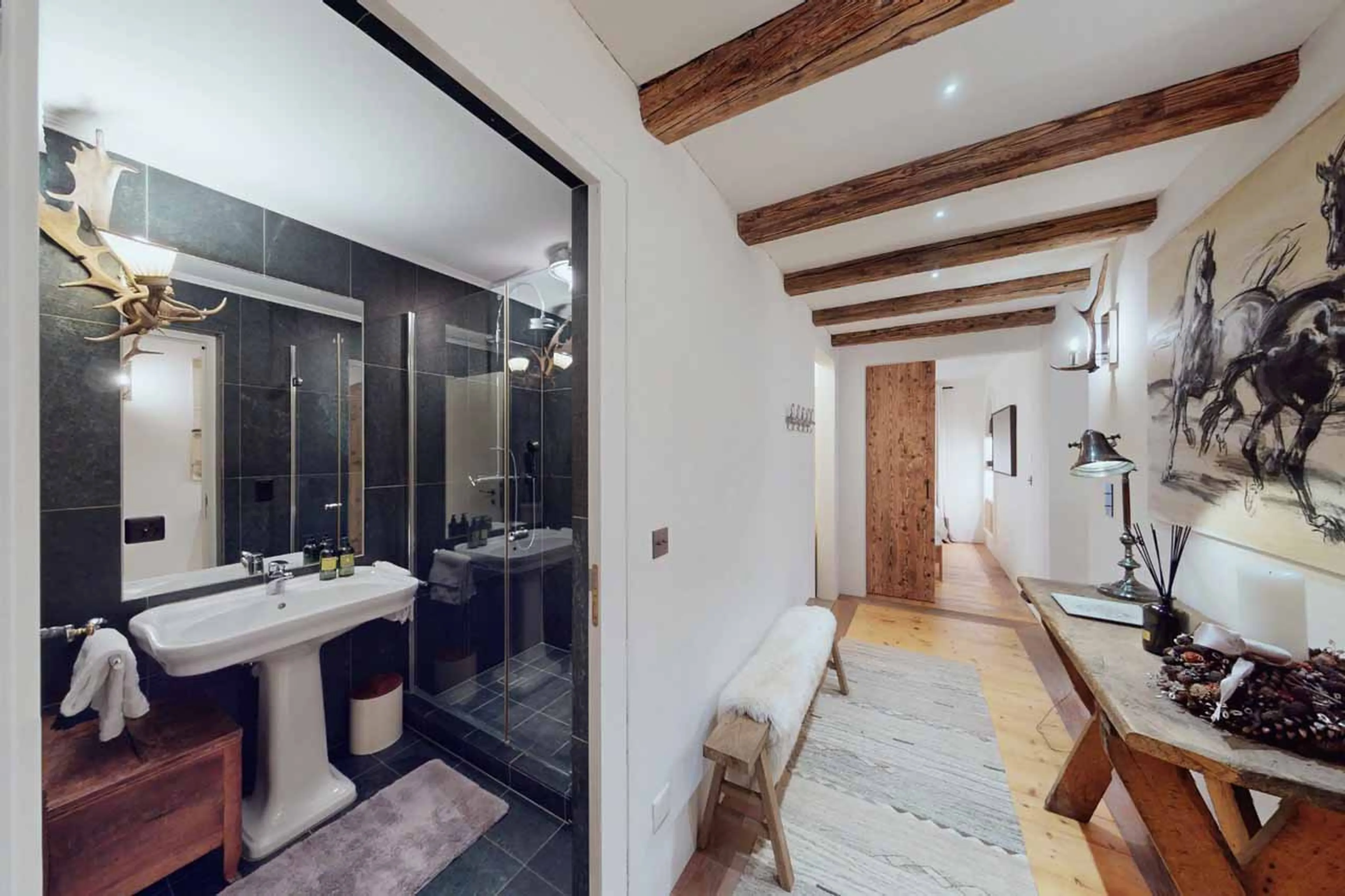 Shower room at Chalet Tobias in St Moritz