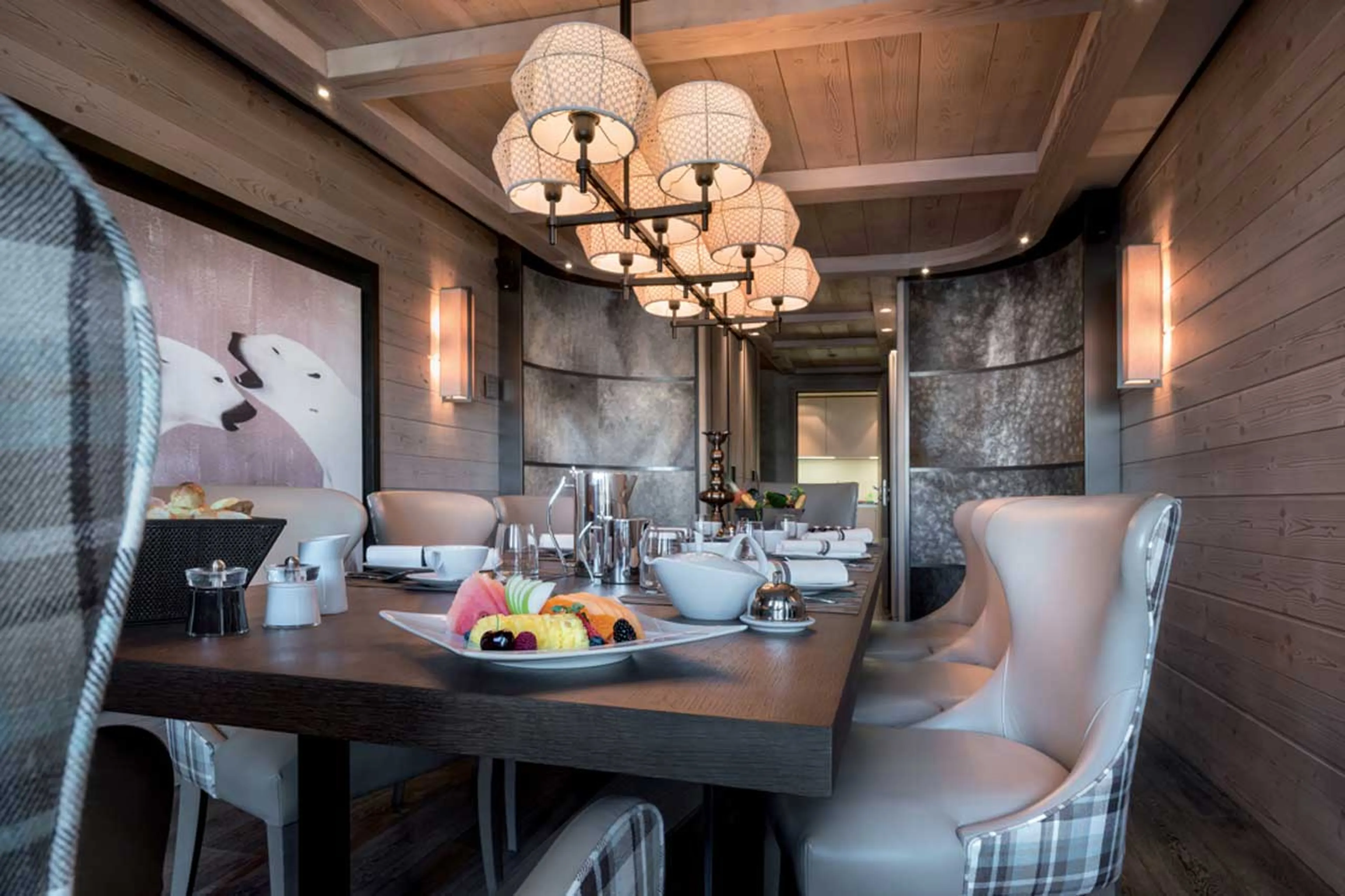 Dining area at Apartment Topaz in Courchevel 1850