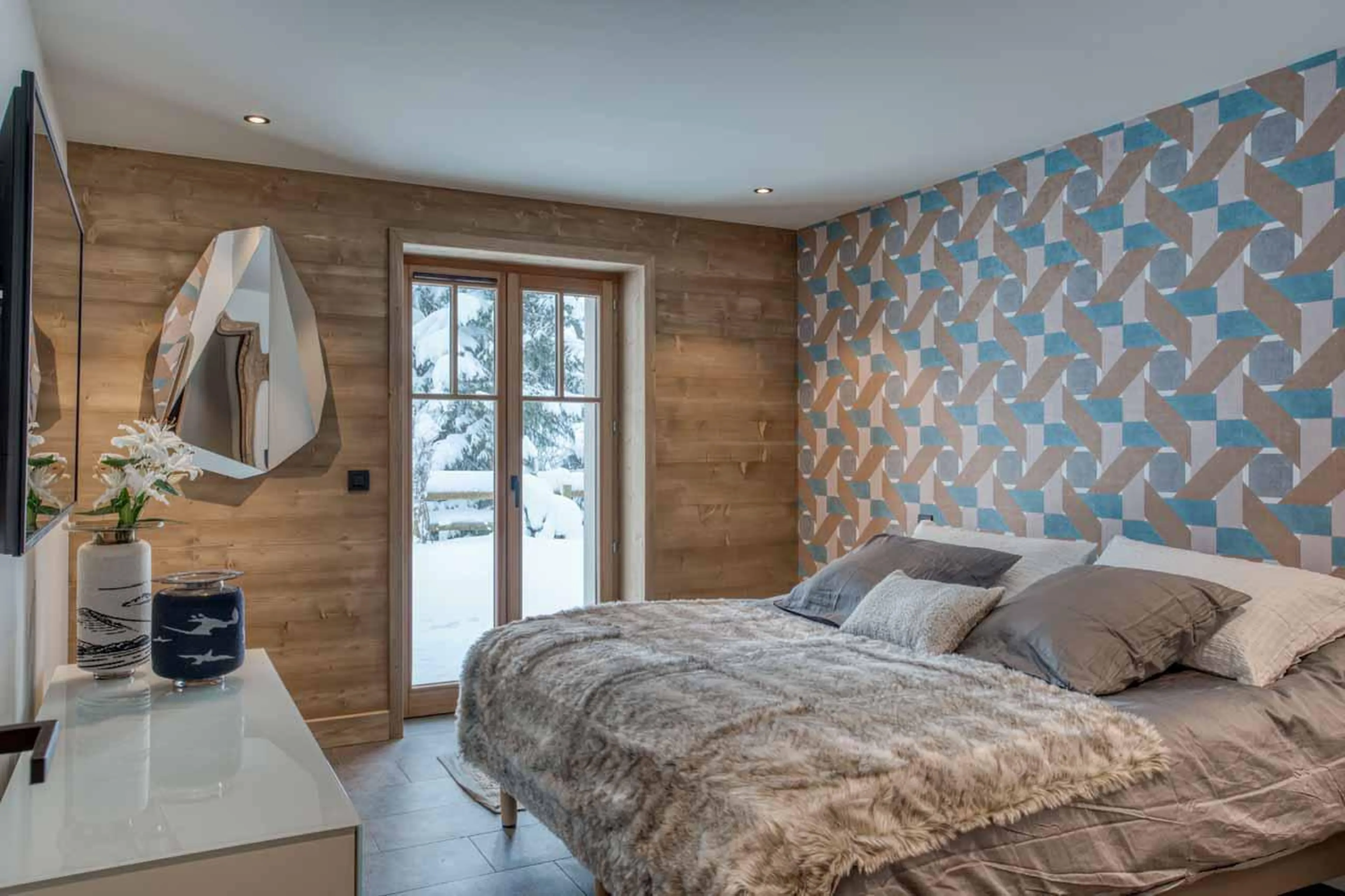 Bedroom one at Apartment Tourmaline in Megeve