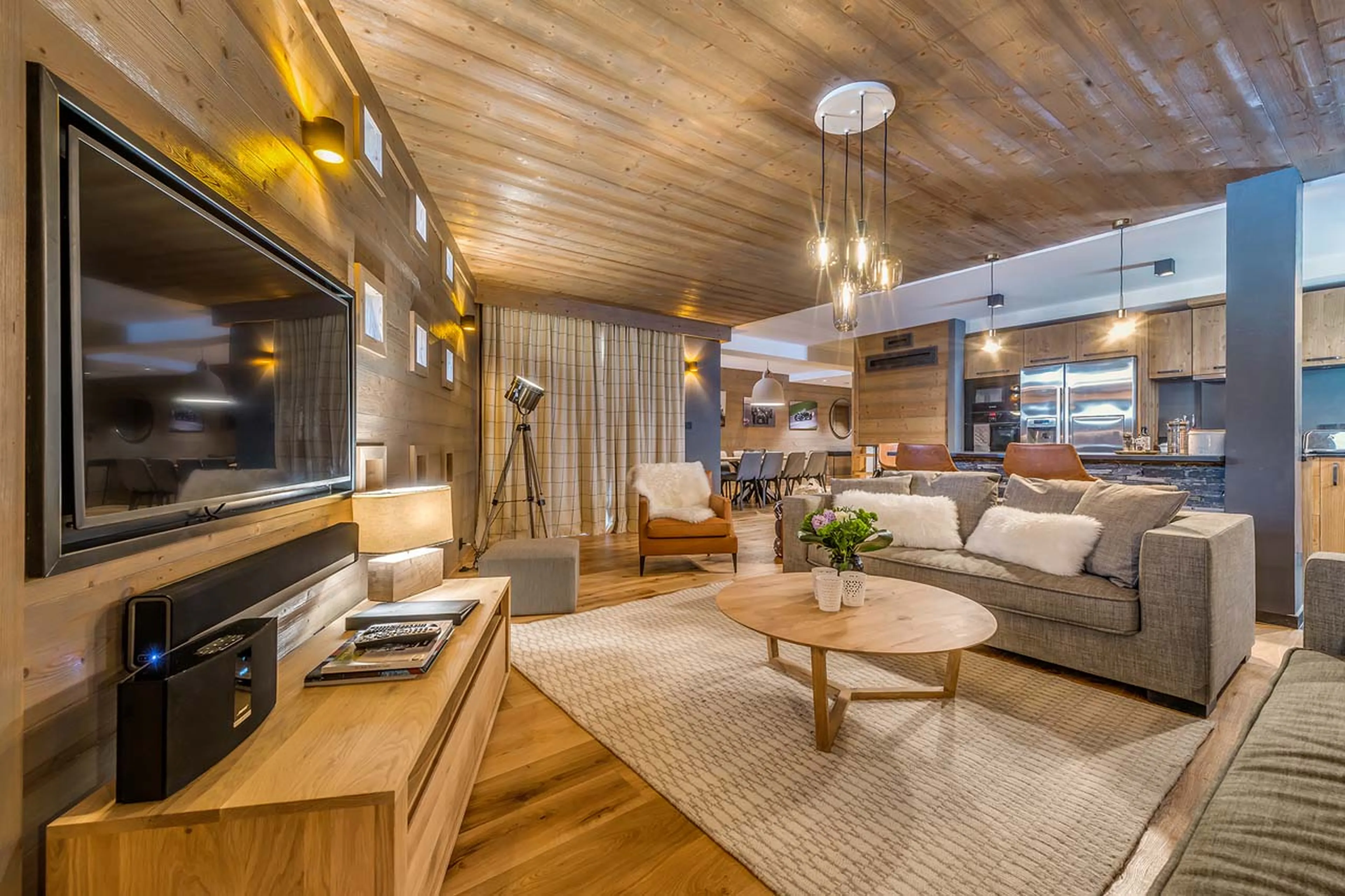 Open plan living area at Apartment Tournesol in Val d'Isere