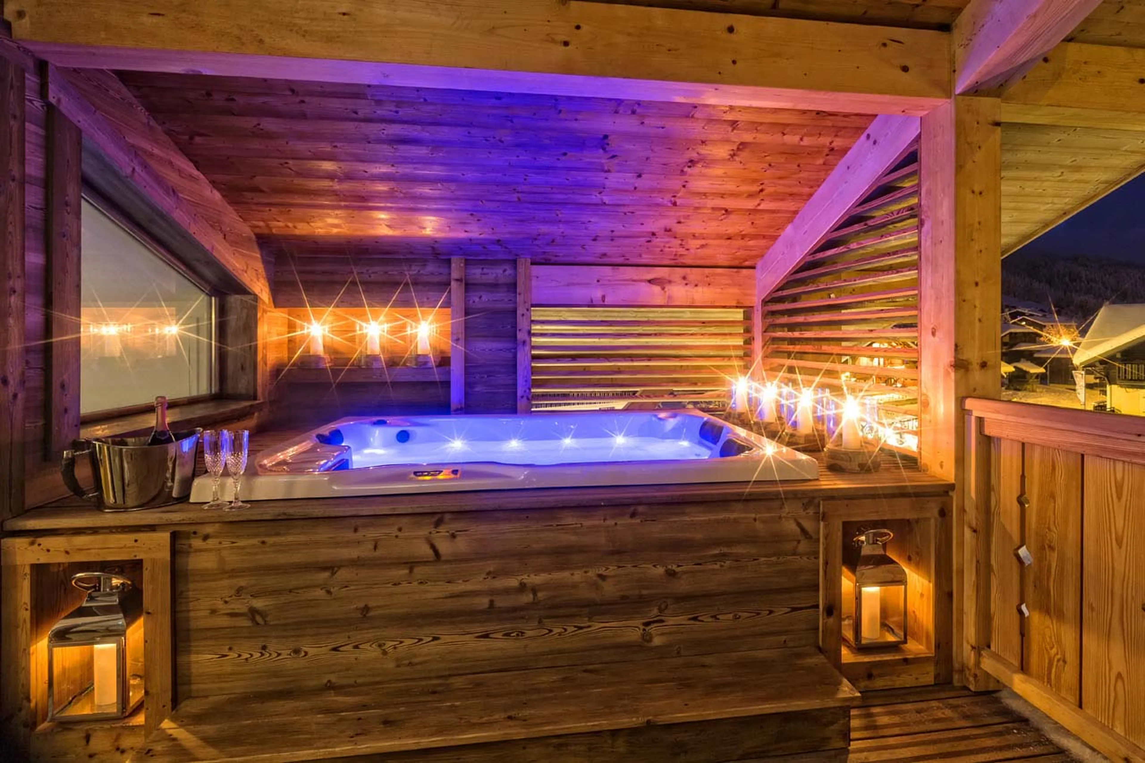 Covered hot tub at Apartment Urban Corniche in Les Gets