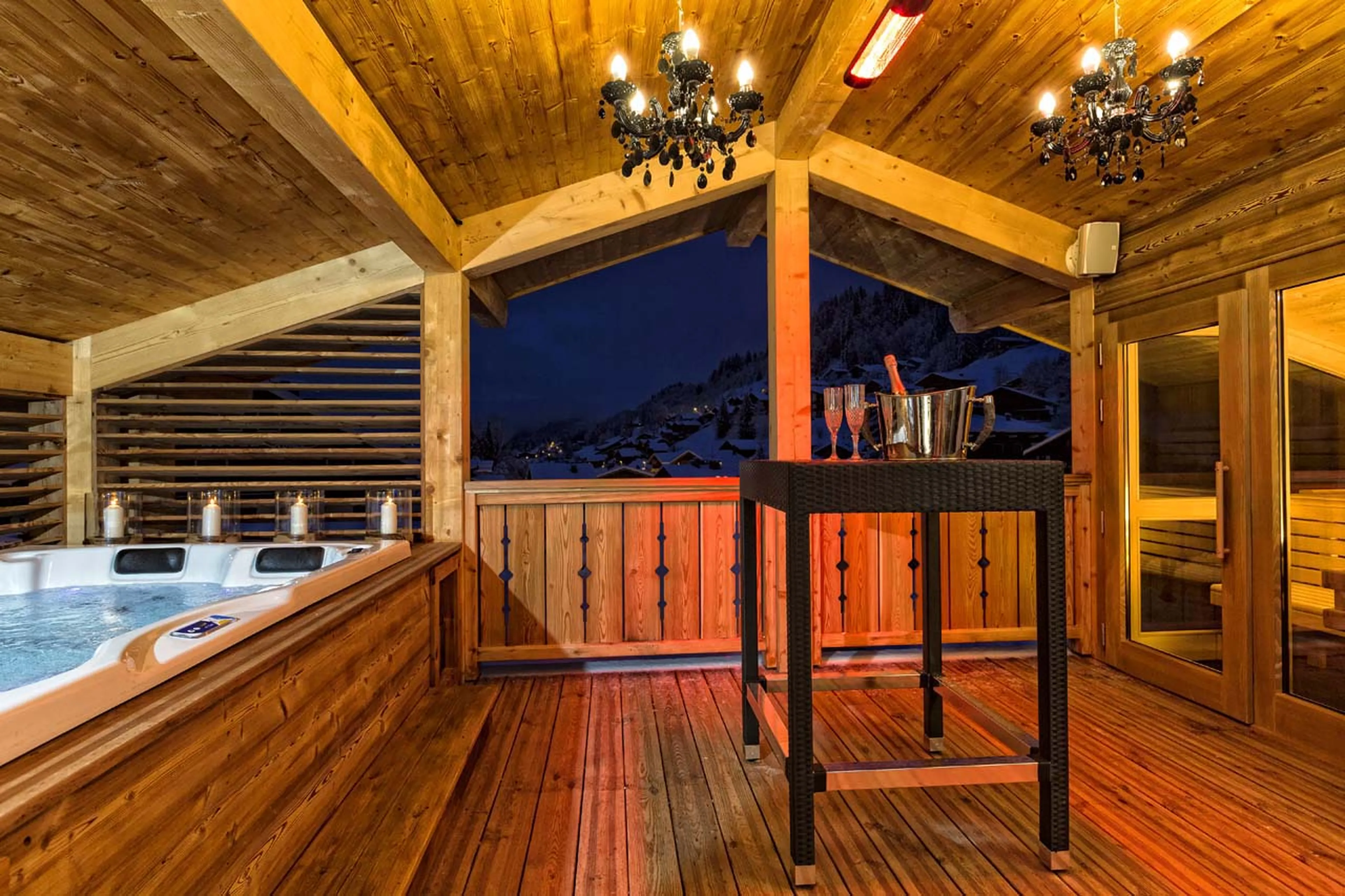 Sauna and hot tub at Apartment Urban Corniche in Les Gets