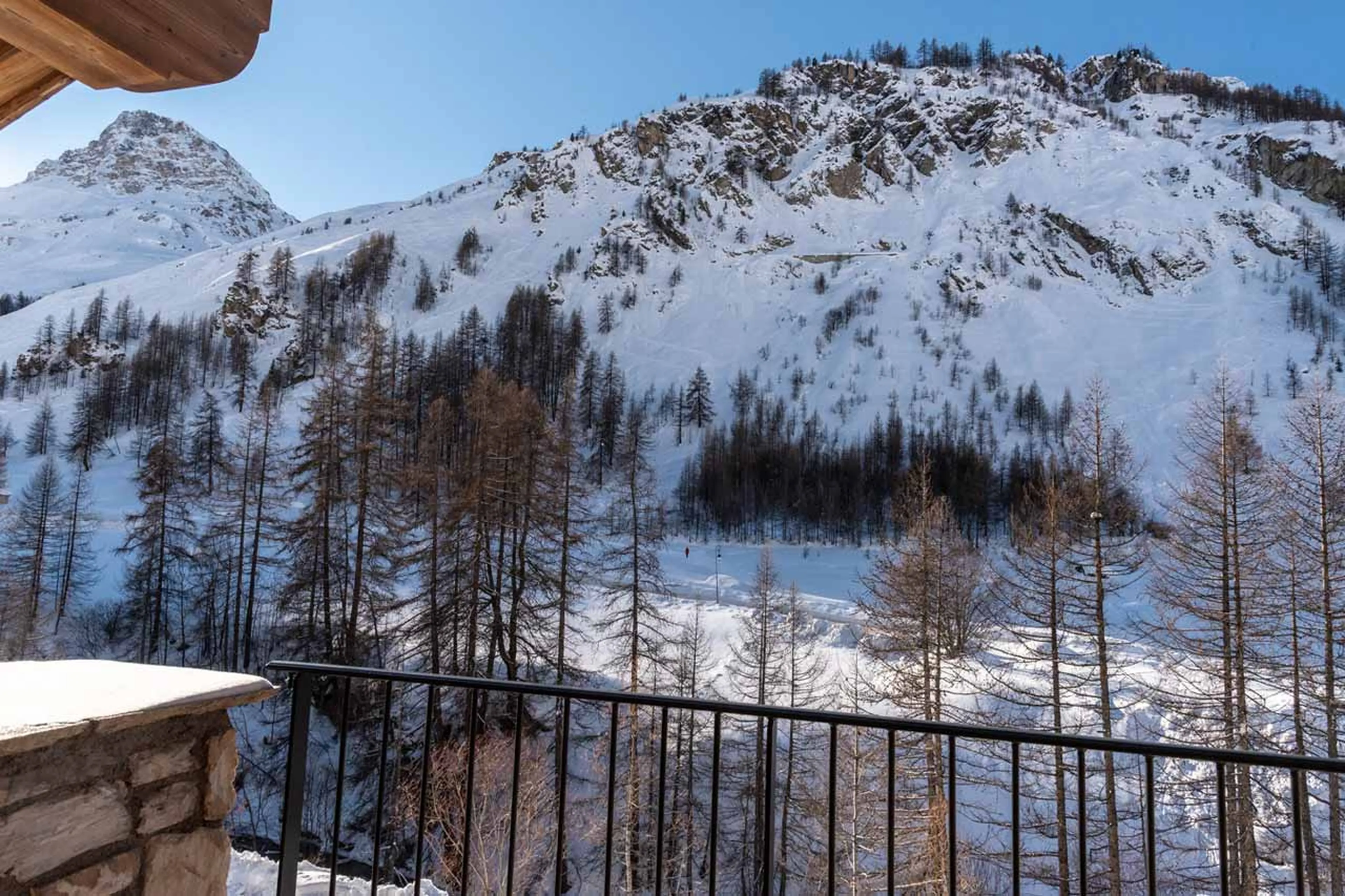 View from balcony of Apartment Vail Lodge B32 in Val d'Isere