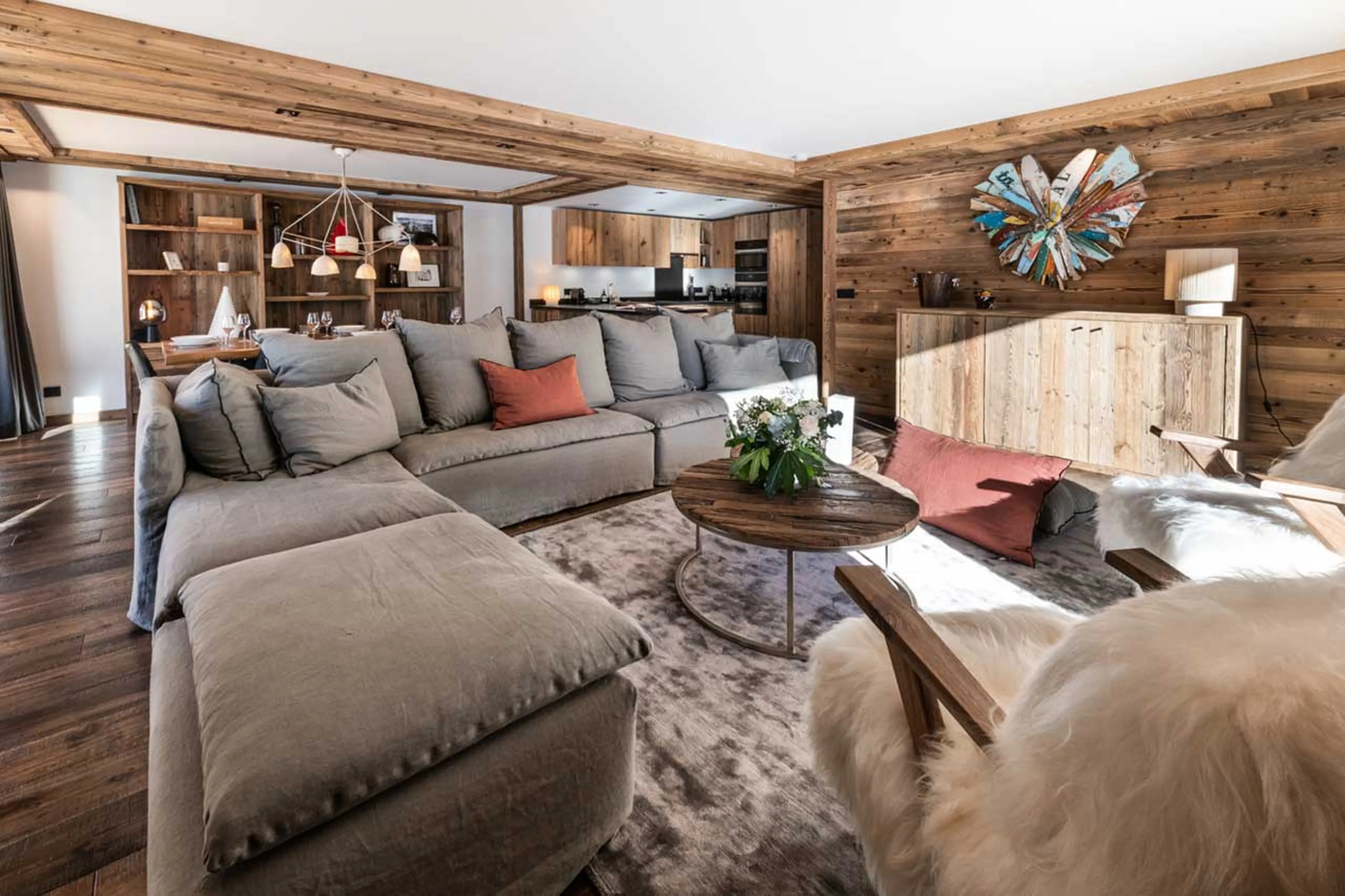 Open-plan living area of Apartment Vail Lodge B32 in Val d'Isere