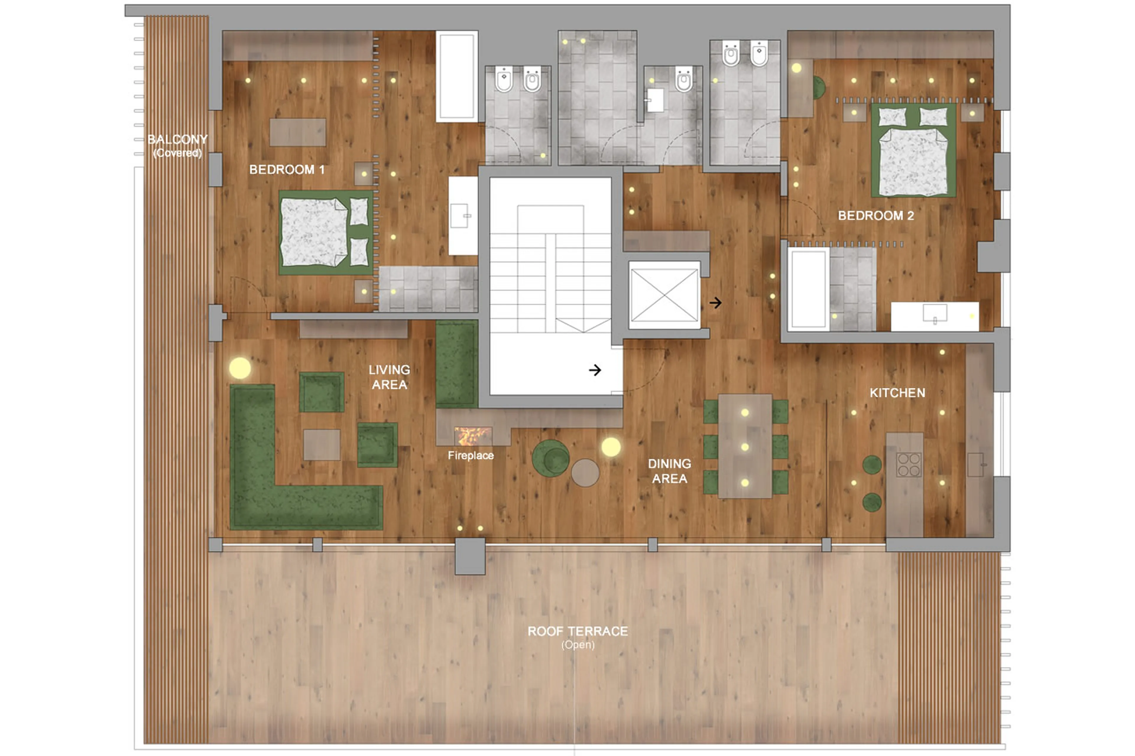 Floor plan of apartment Villa al Sole 401 in Alta Badia
