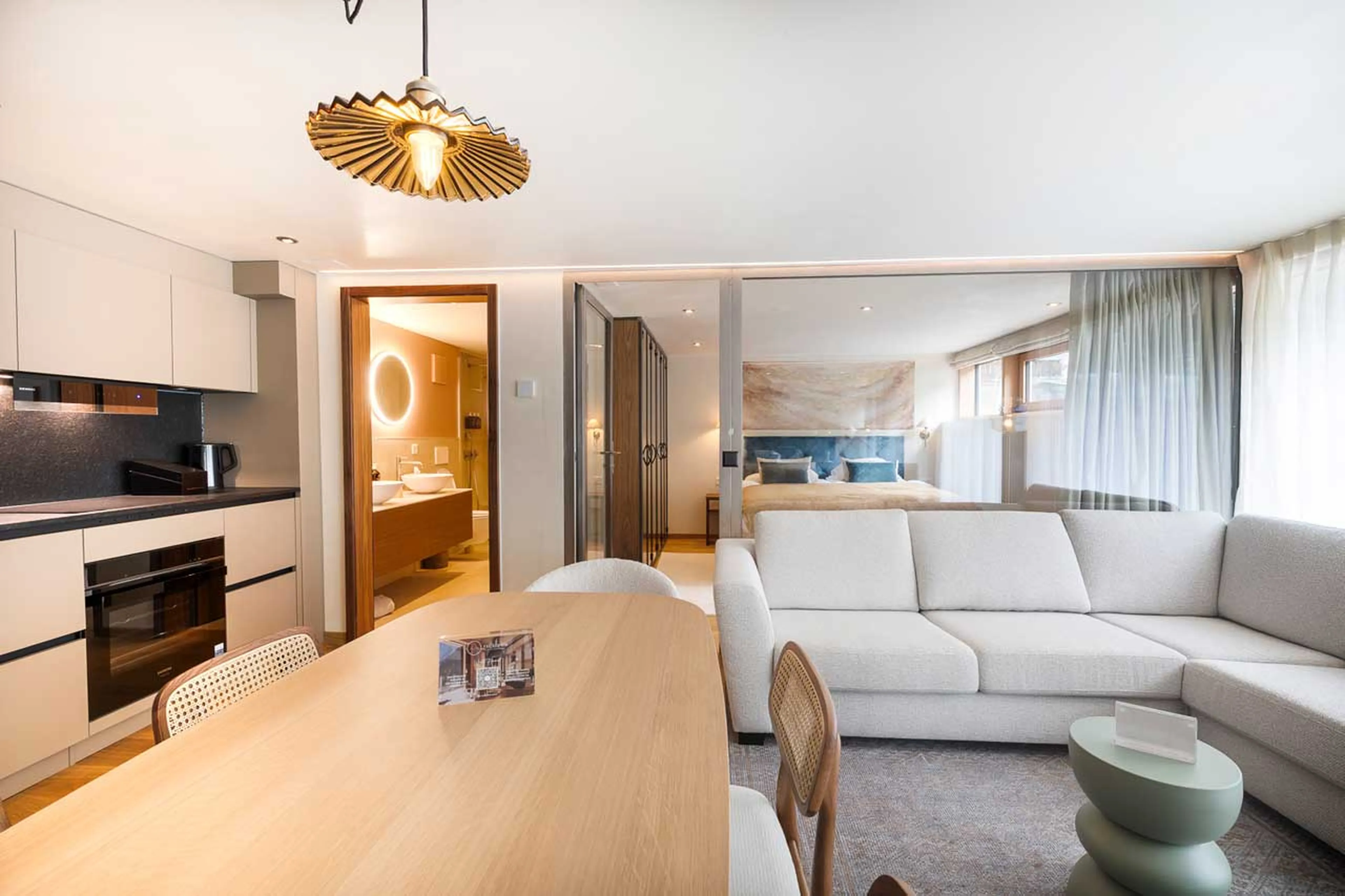 Living area overview at Apartment Wild Heart in Zermatt