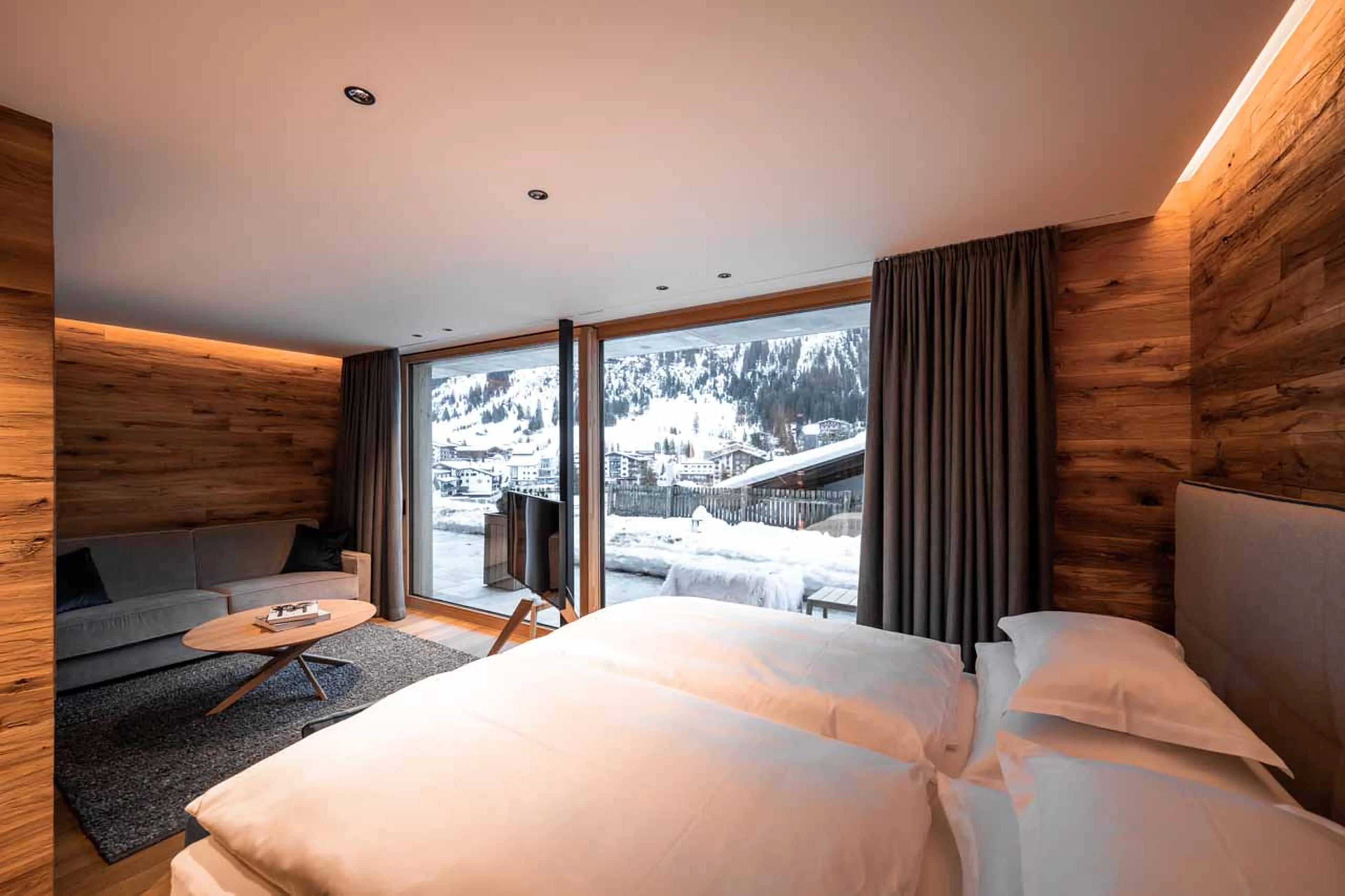 Bedroom 2 balcony at Arla Grand Alpine Home in Lech