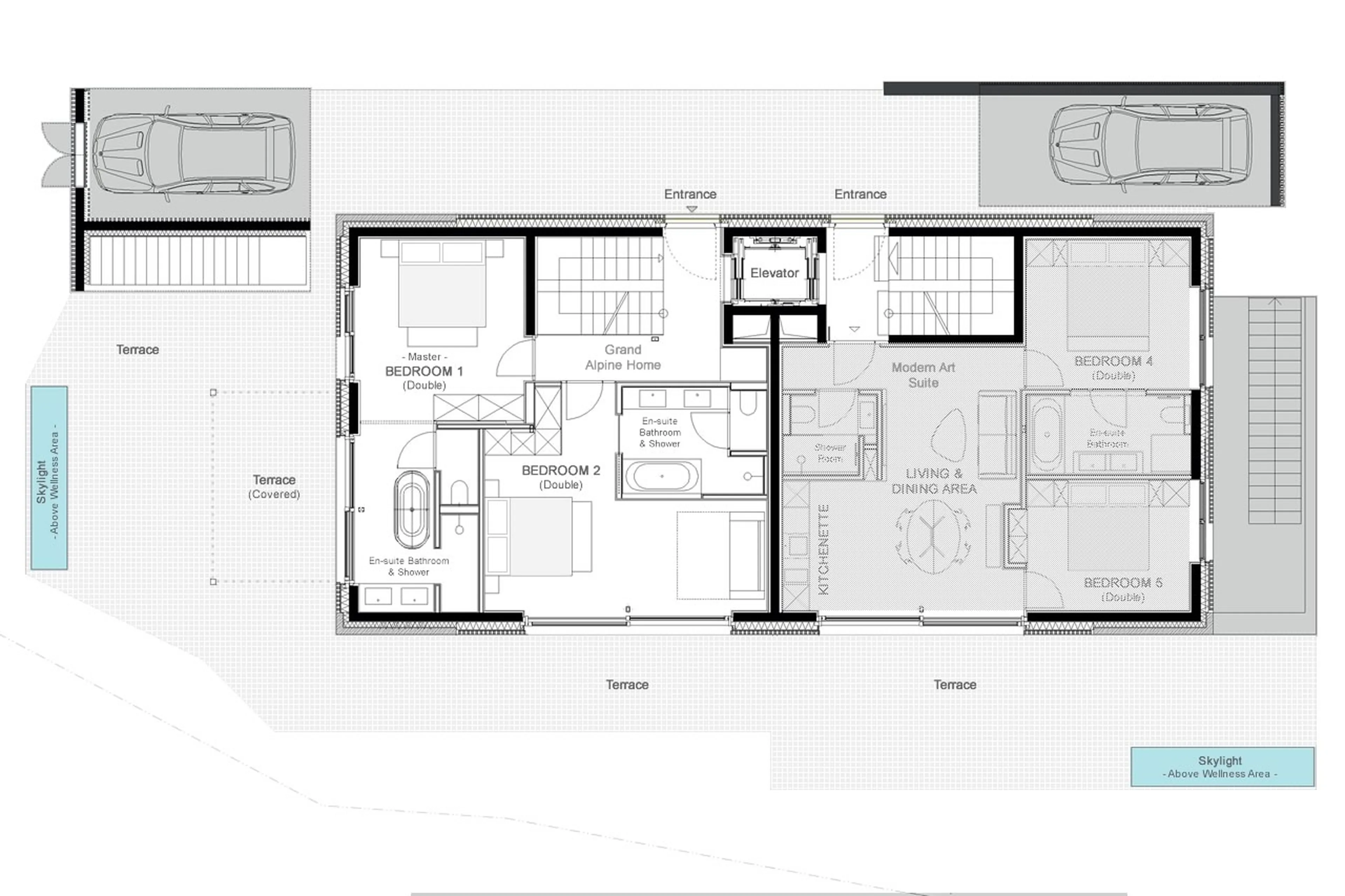 Level 0 floor plan of Arla Grand Alpine Home in Lech