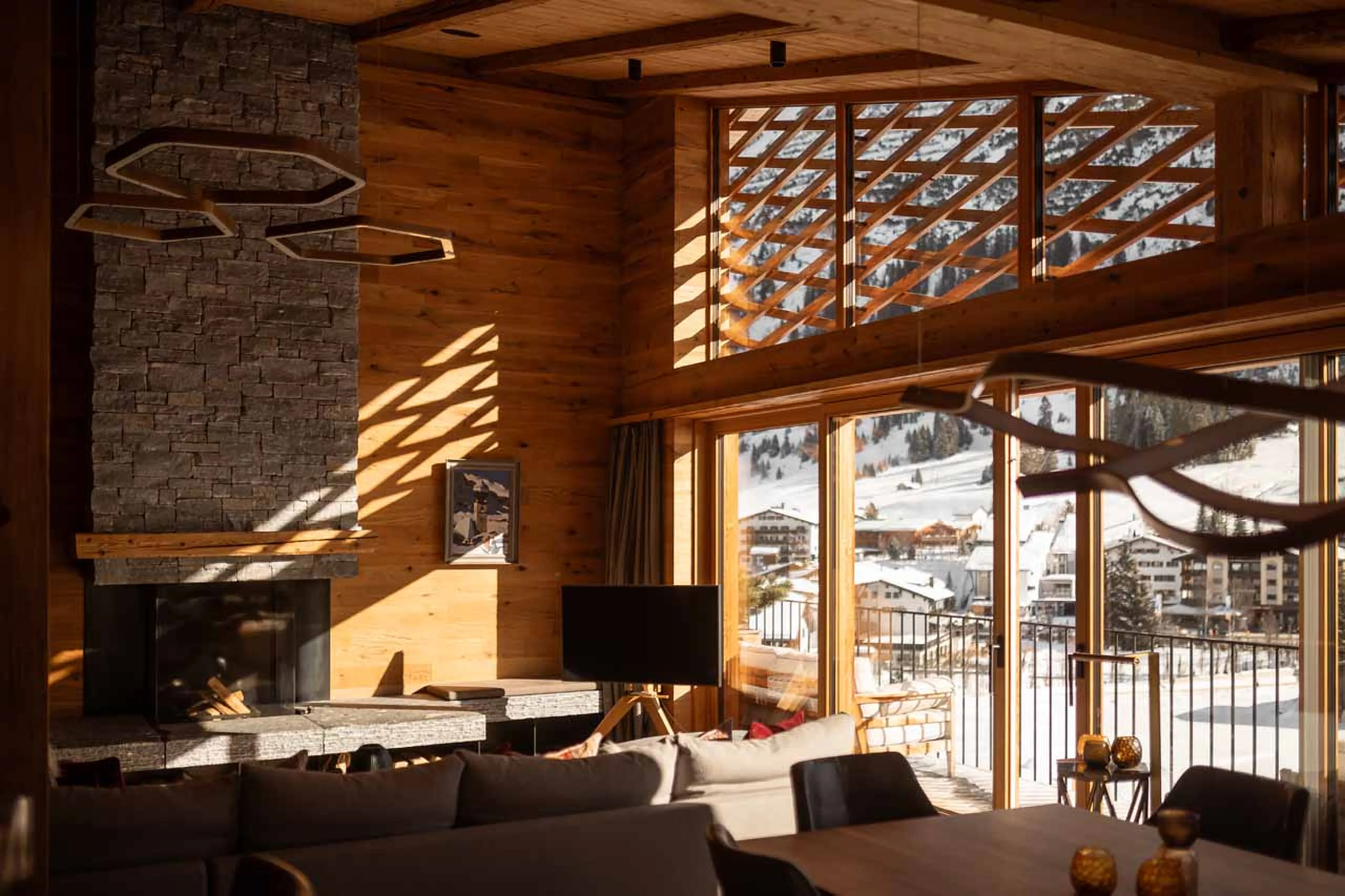 Living area at Arla Grand Alpine Home in Lech