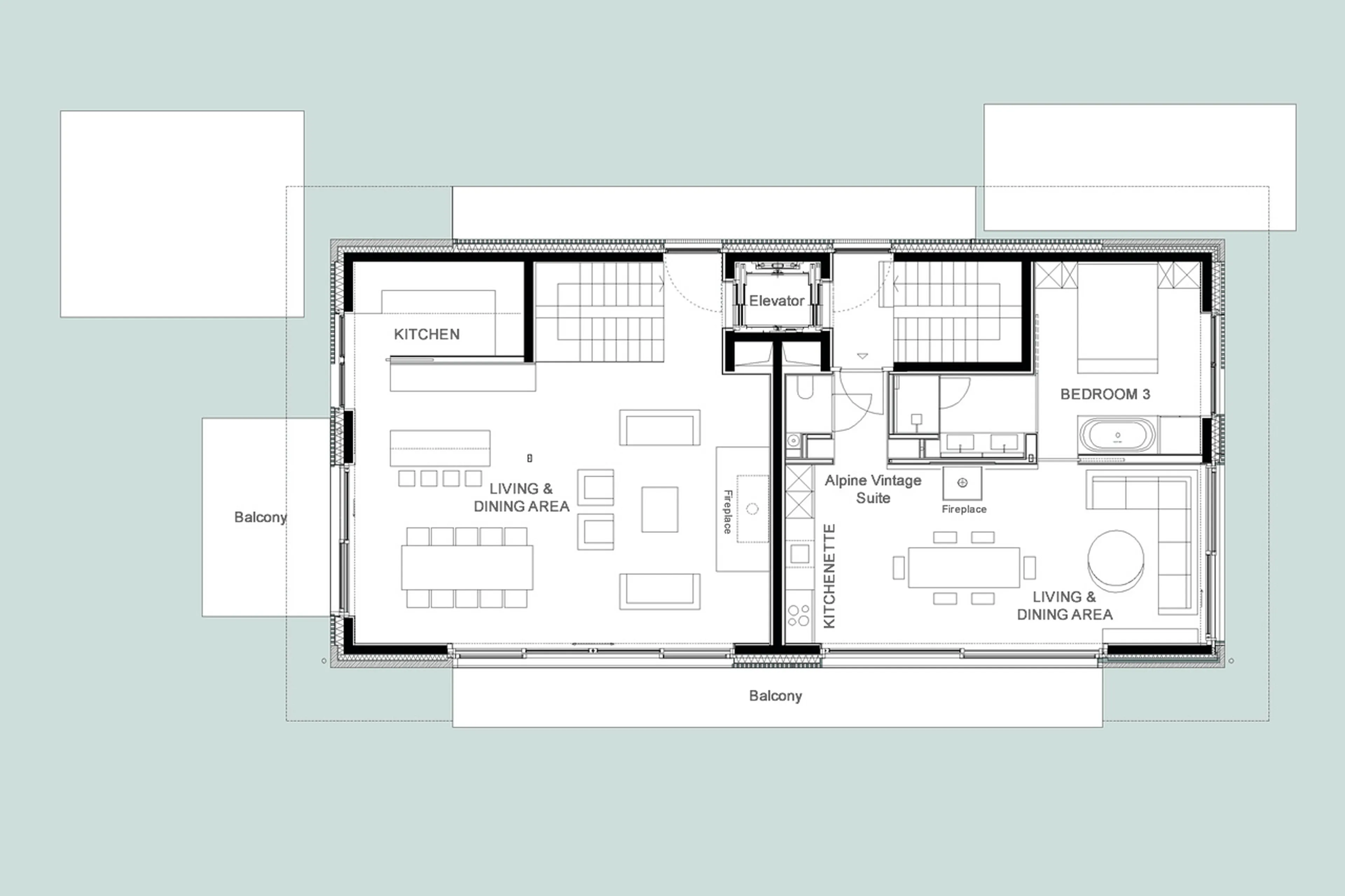 Level 1 floor plan of Arla Luxury Home in Lech