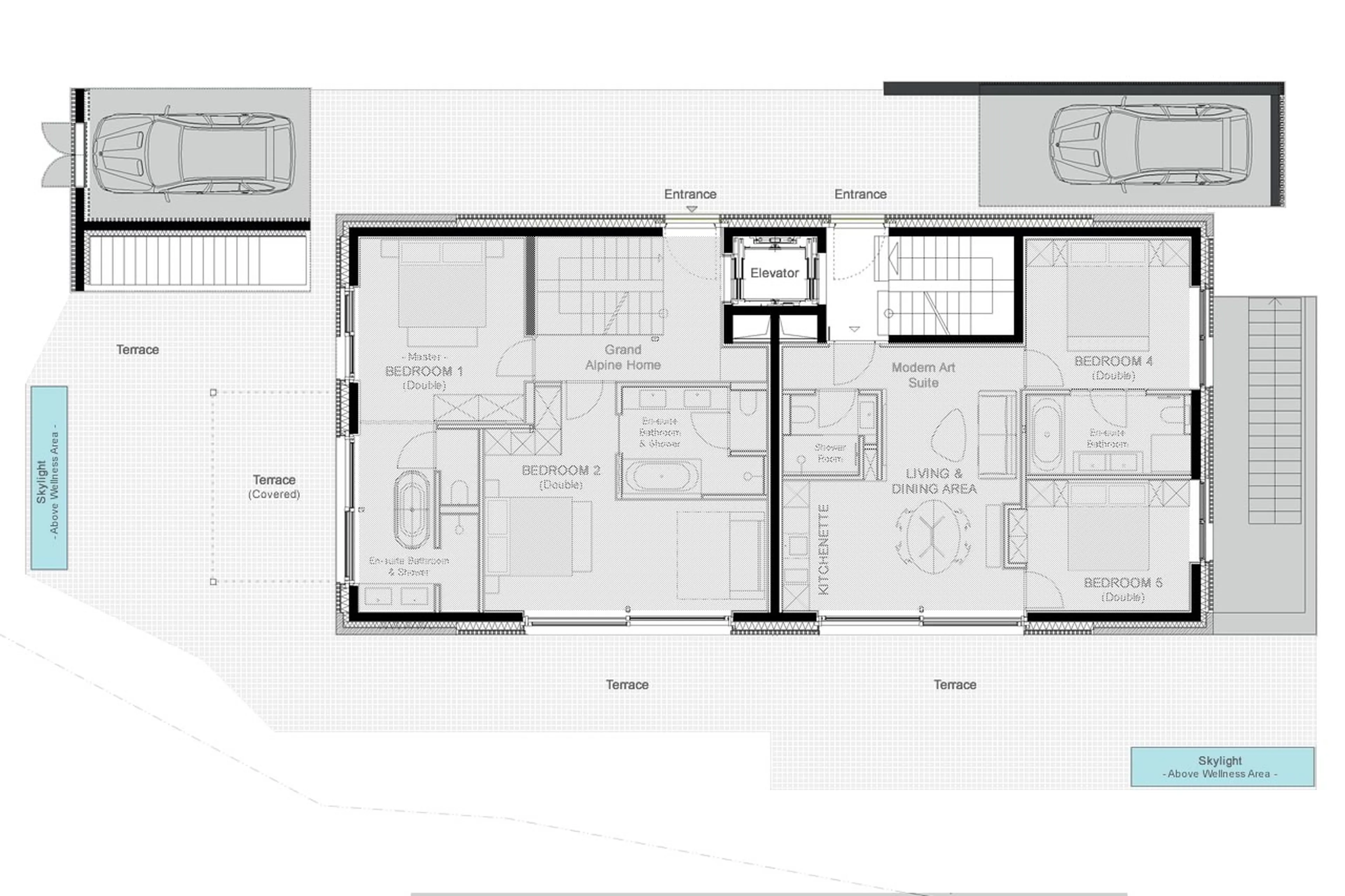 Level 0 floor plan of Arla Vintage Suite in Lech