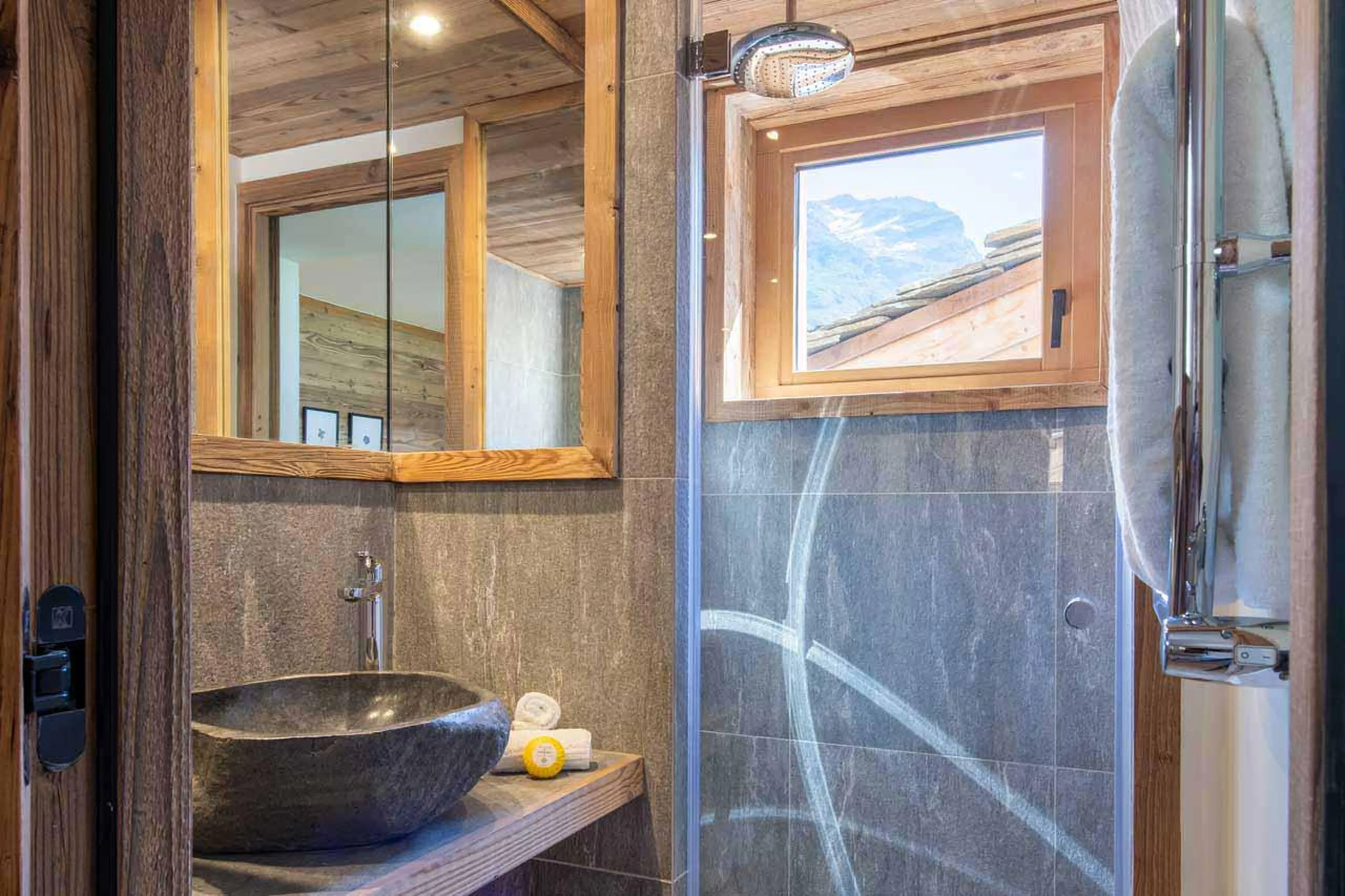 En-suite shower room in Arolay Penthouse, Val d'Isere