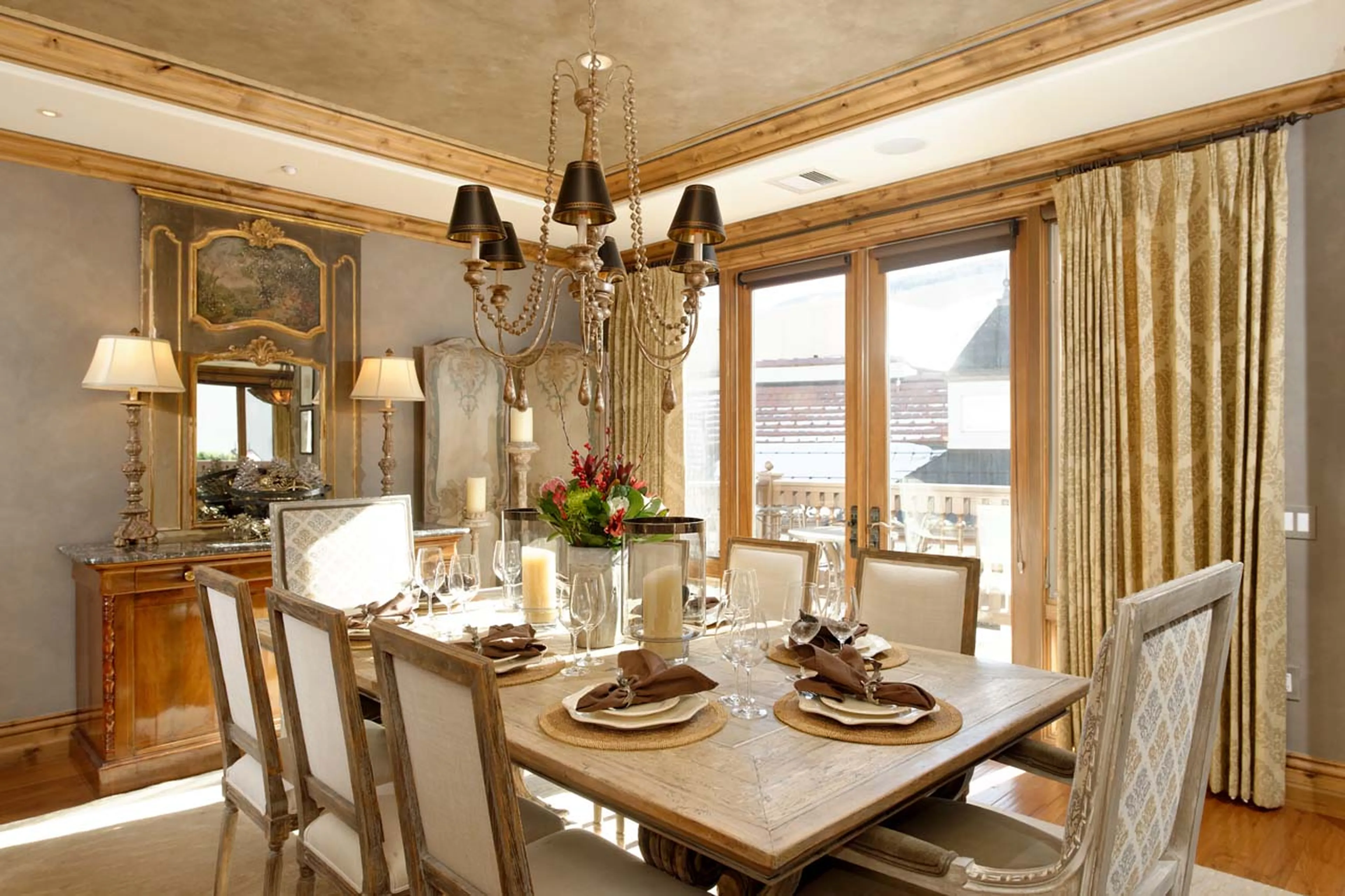 Dining room decor at Arrabelle Chalet in Vail