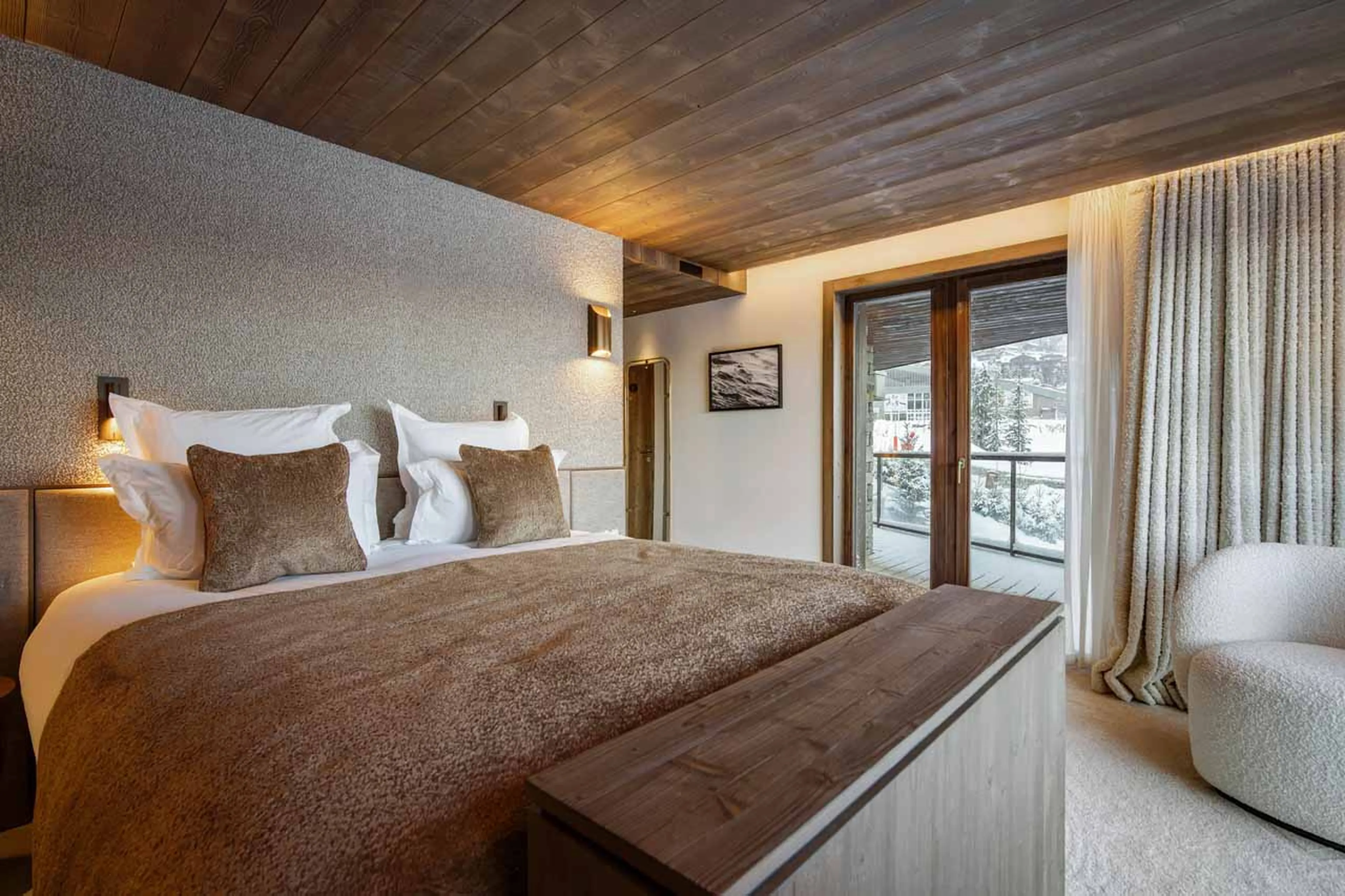Access to terrace from master suite at Atmosphere 201 in Courchevel 1850