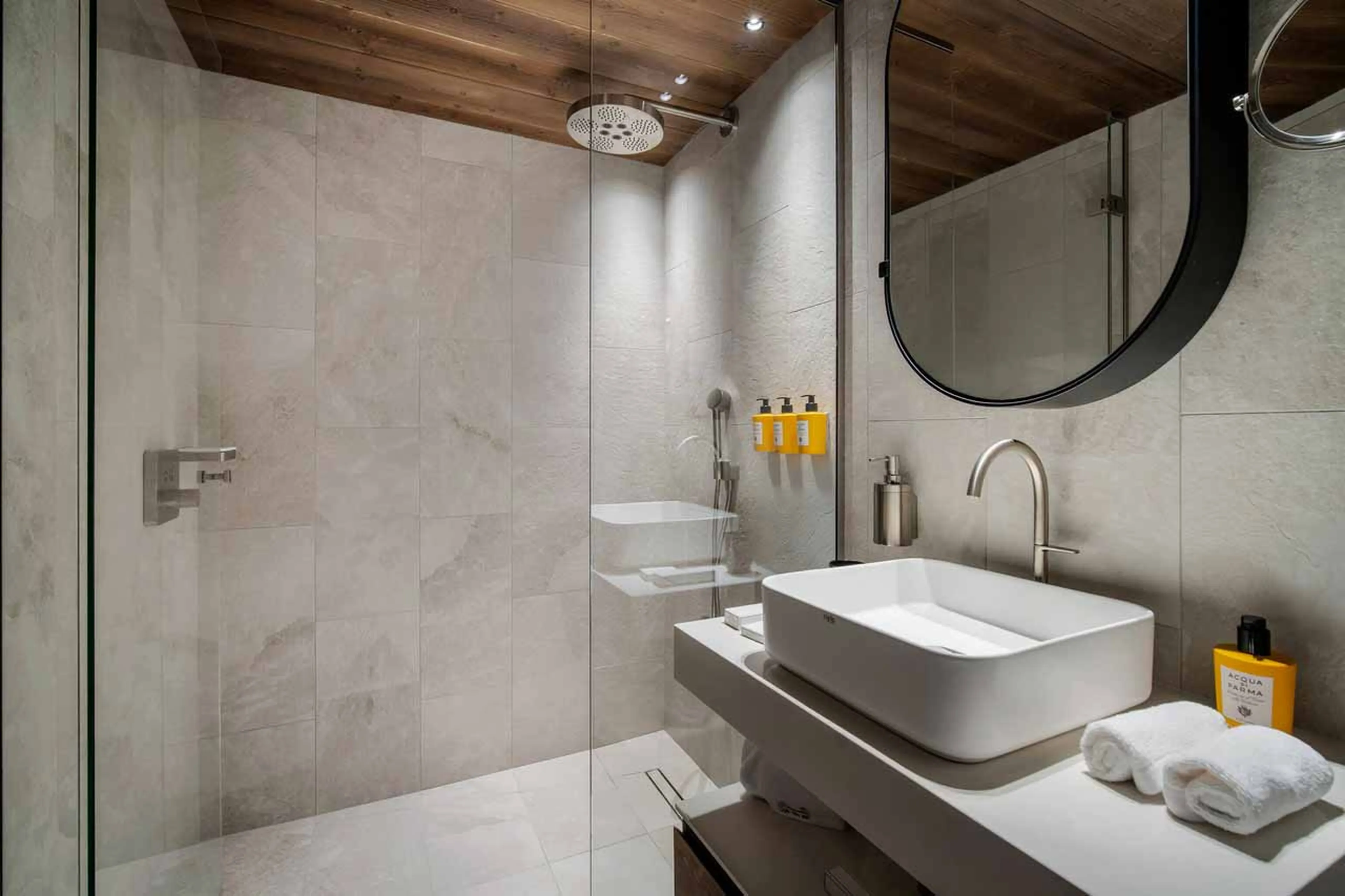 Shower room at Atmosphere 202 in Courchevel 1850