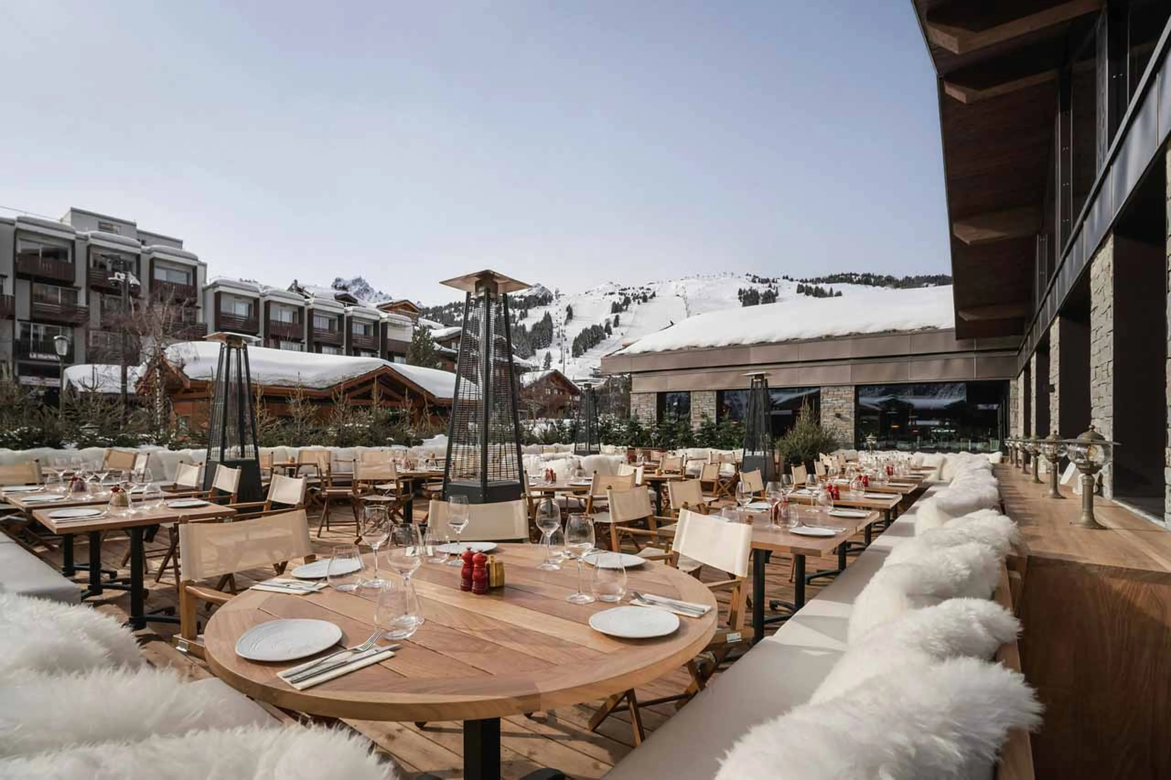 Restaurant terrace at Atmosphere residence in Courchevel 1850