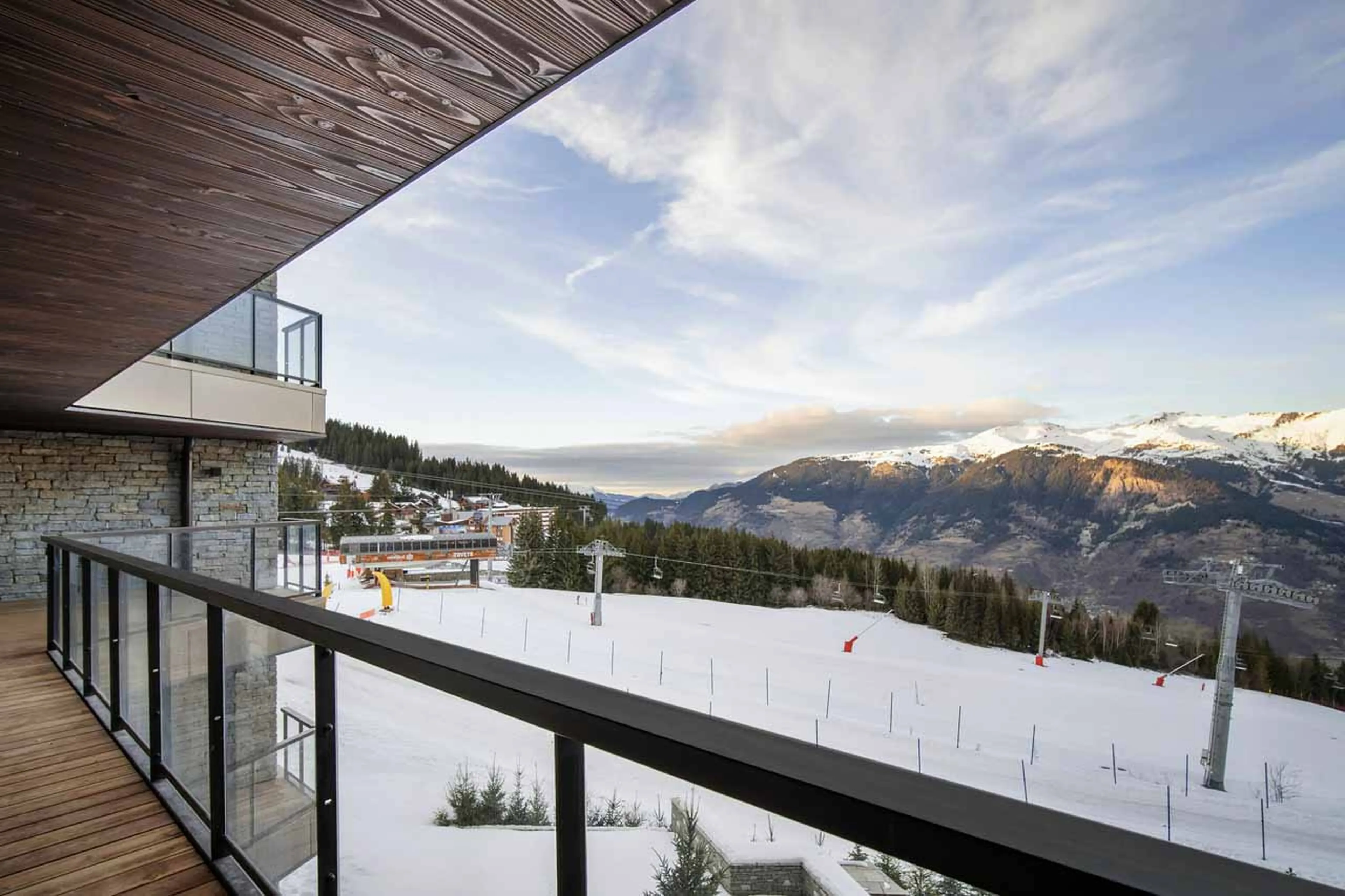 Private balcony at Atmosphere 302 in Courchevel 1850