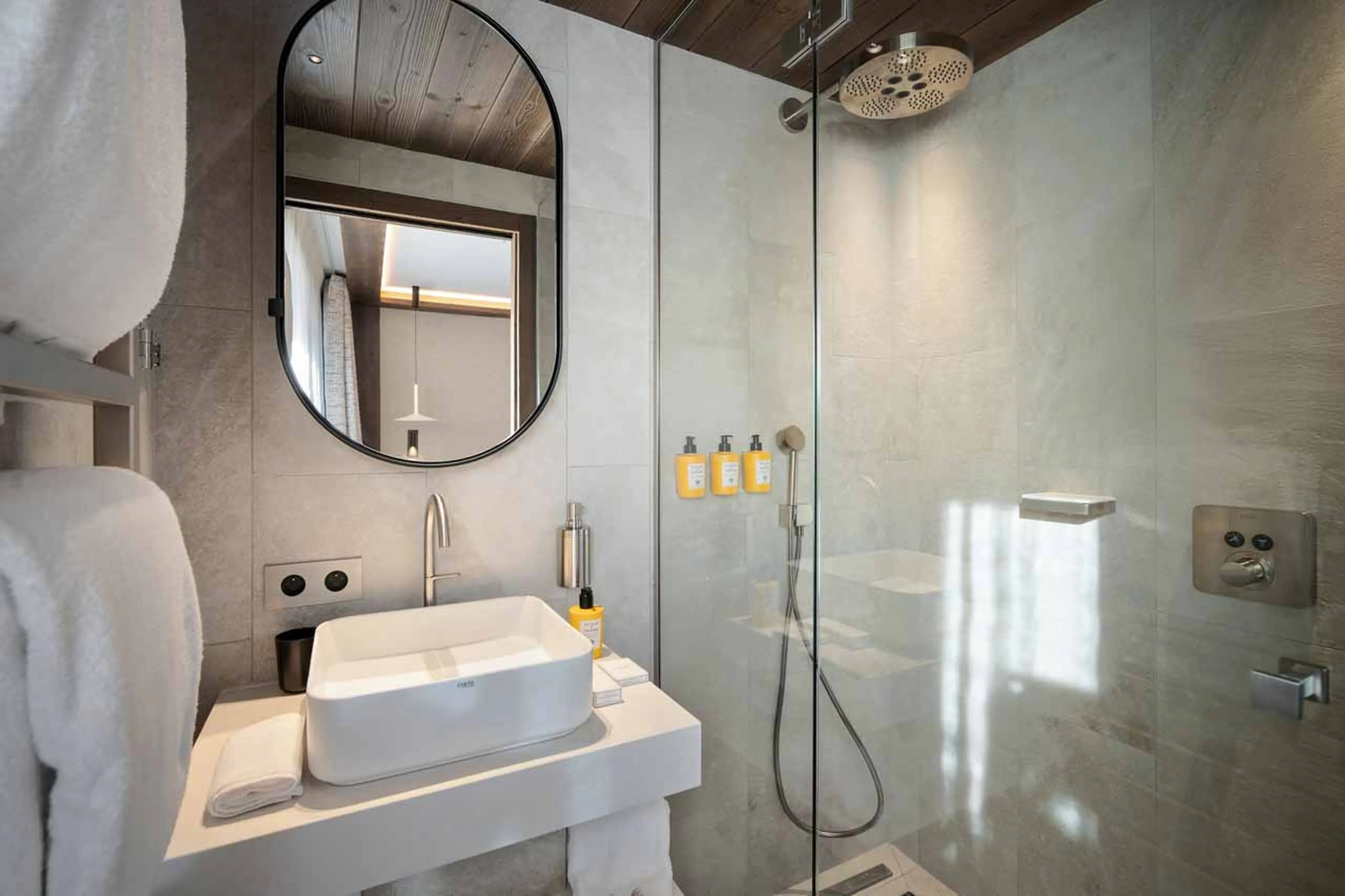 En-suite shower room at Atmosphere 501 in Courchevel 1850