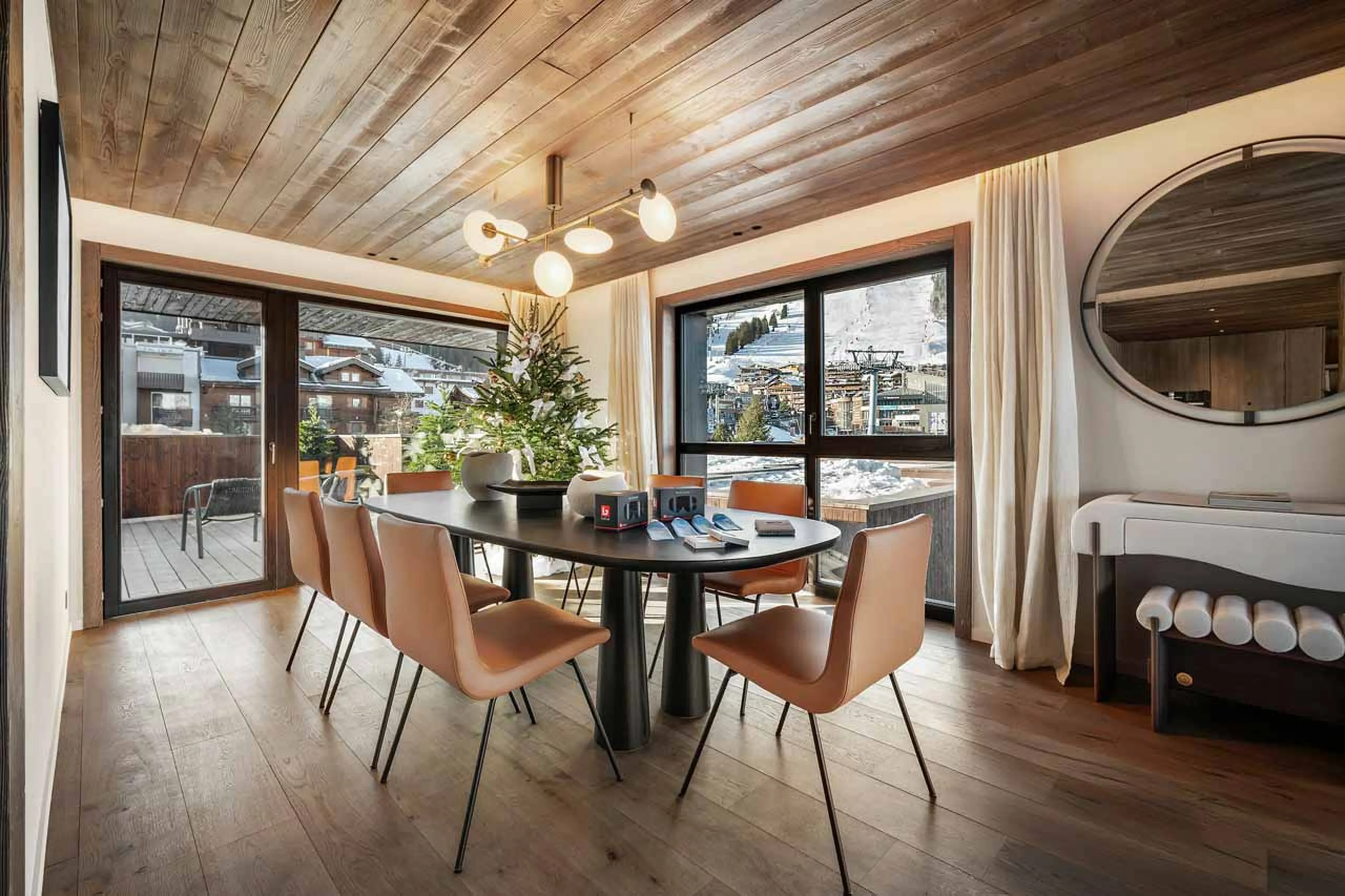 Dining area at Atmosphere 501 in Courchevel 1850