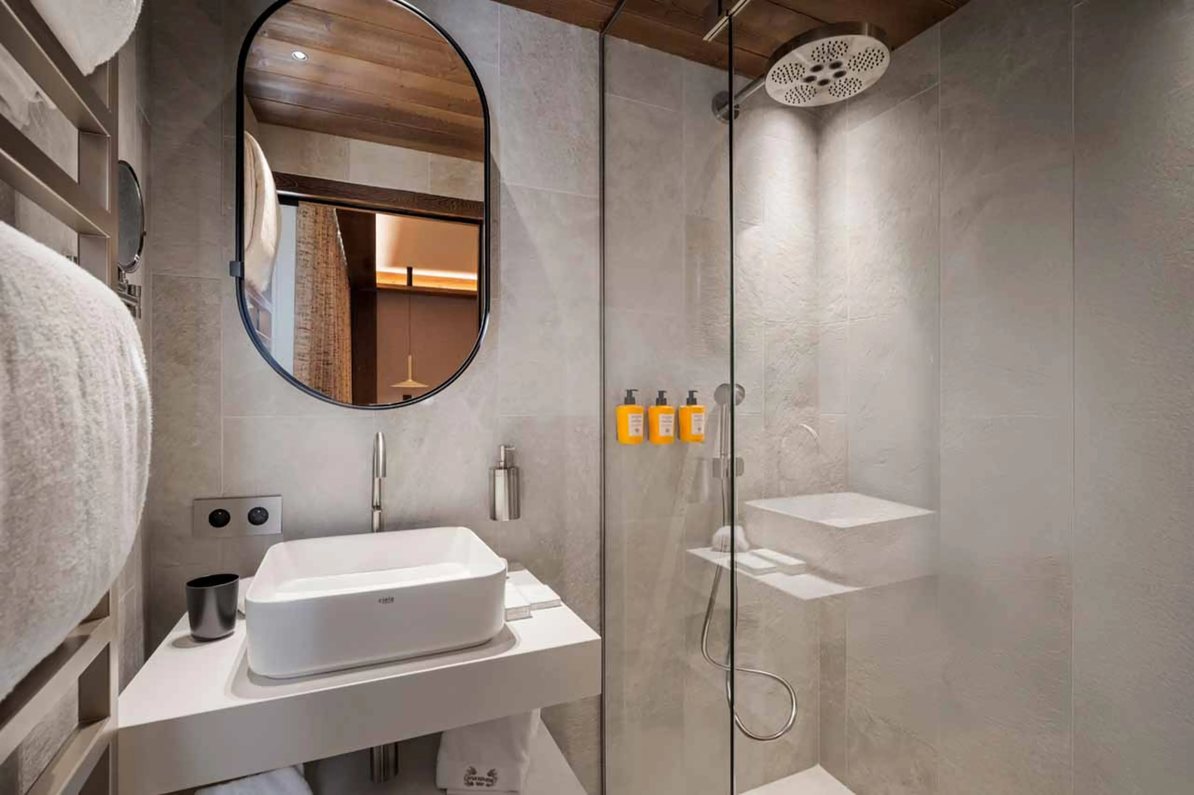 En-suite shower room at Atmosphere 801 in Courchevel 1850