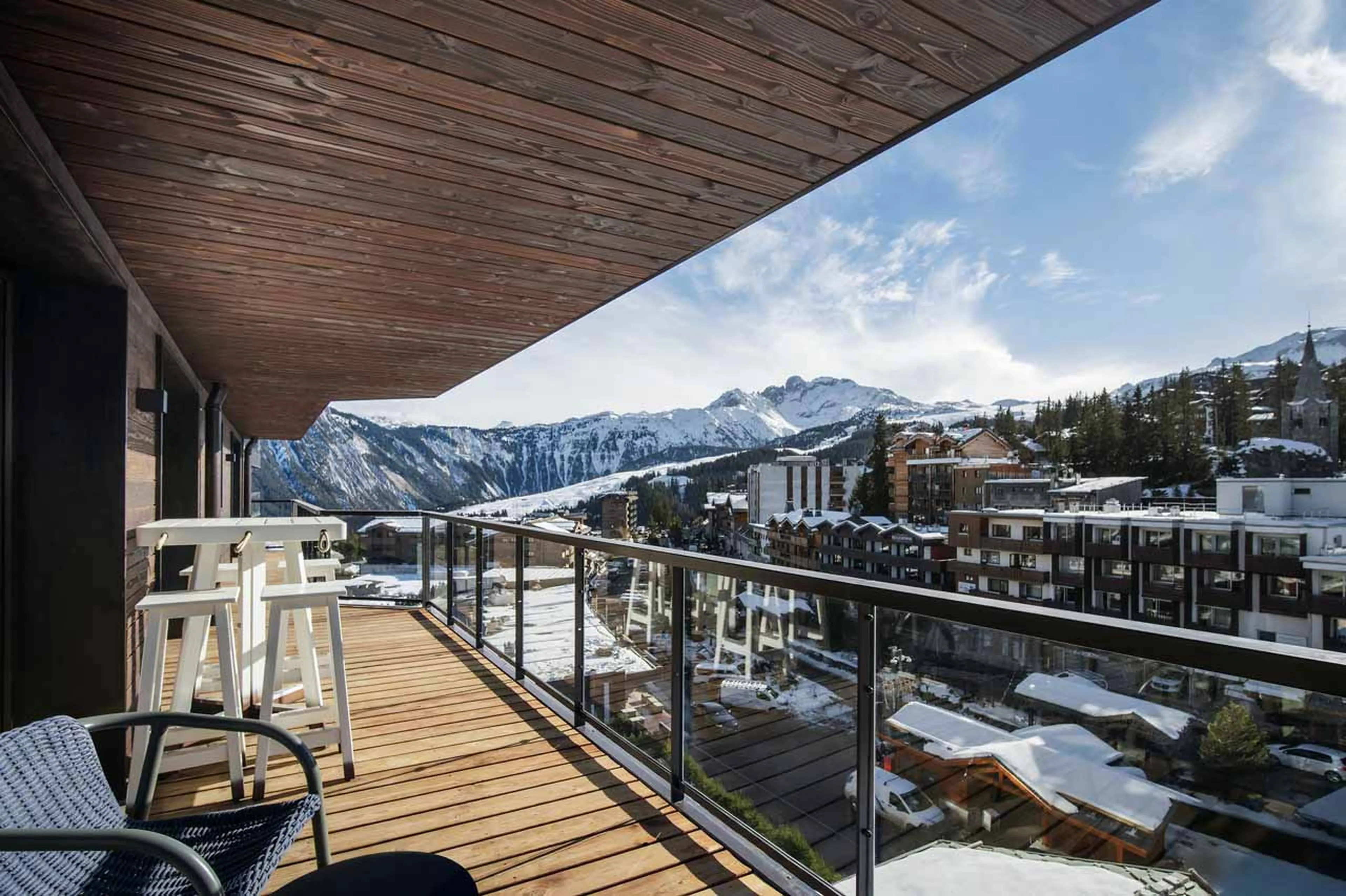 Balcony at Atmosphere Apartment 901 in Courchevel 1850