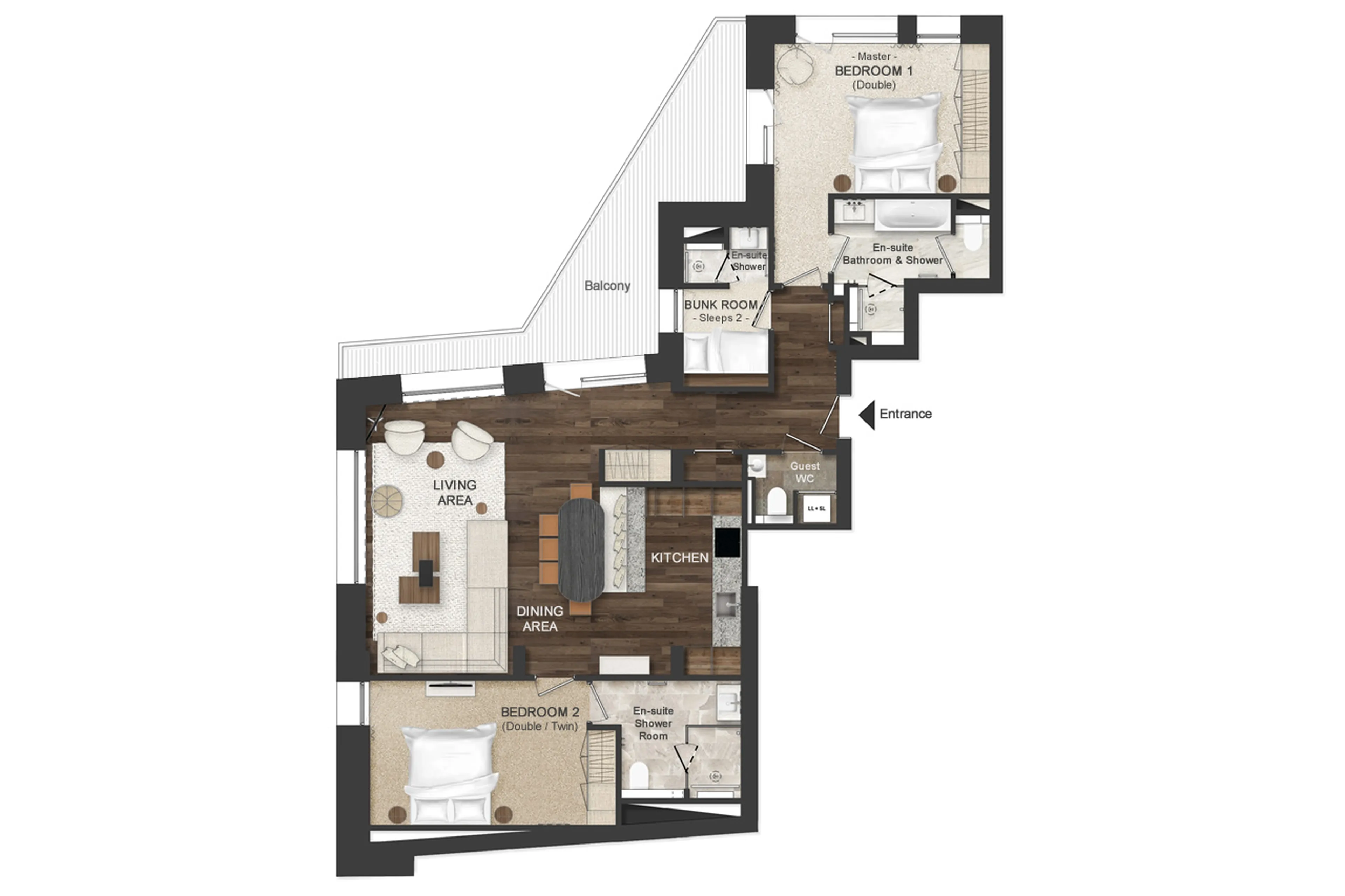 Floor plan of Apartment Atmosphere 201 in Courchevel 1850