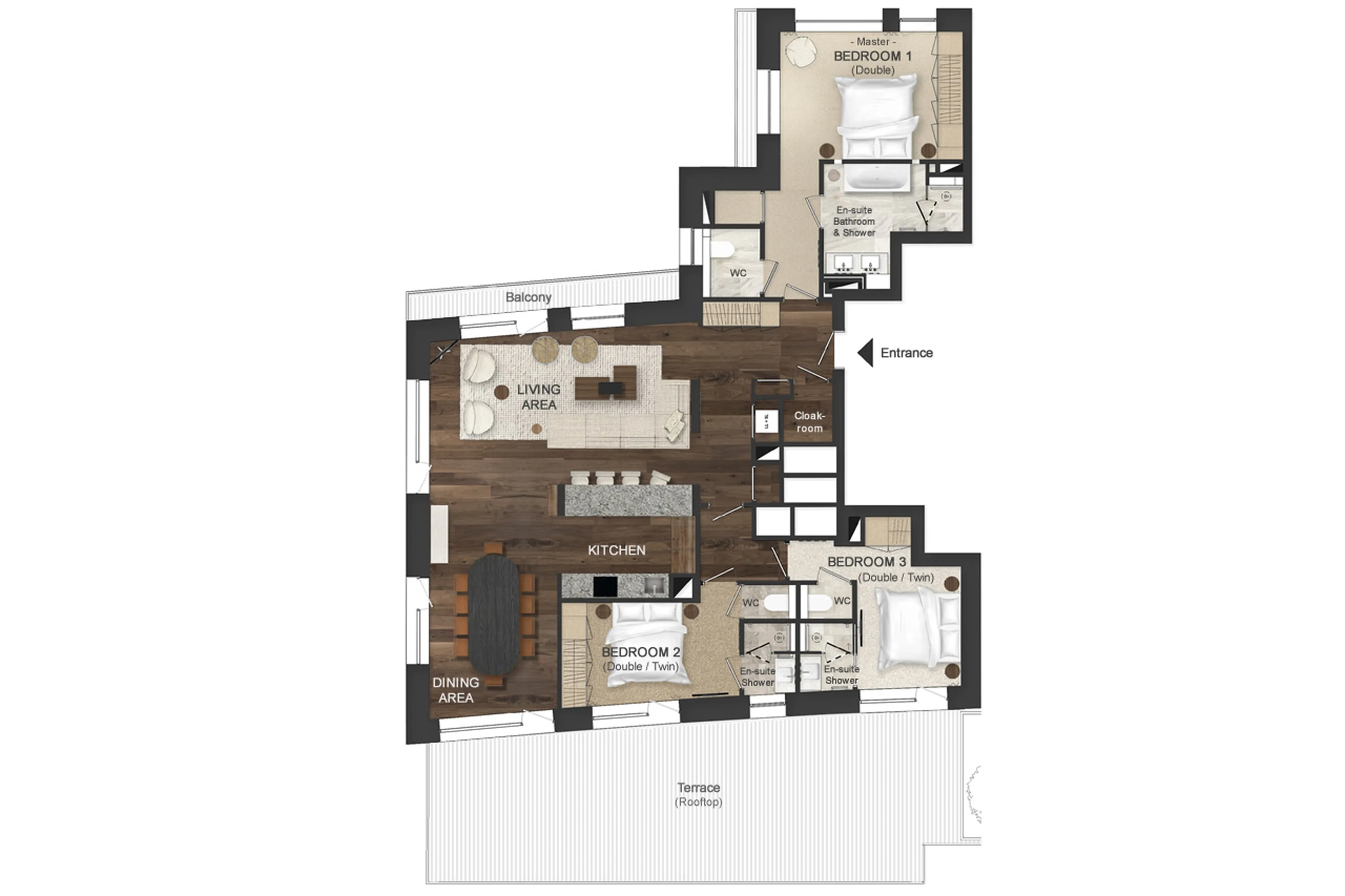 Floor plan of Apartment Atmosphere 501 in Courchevel 1850