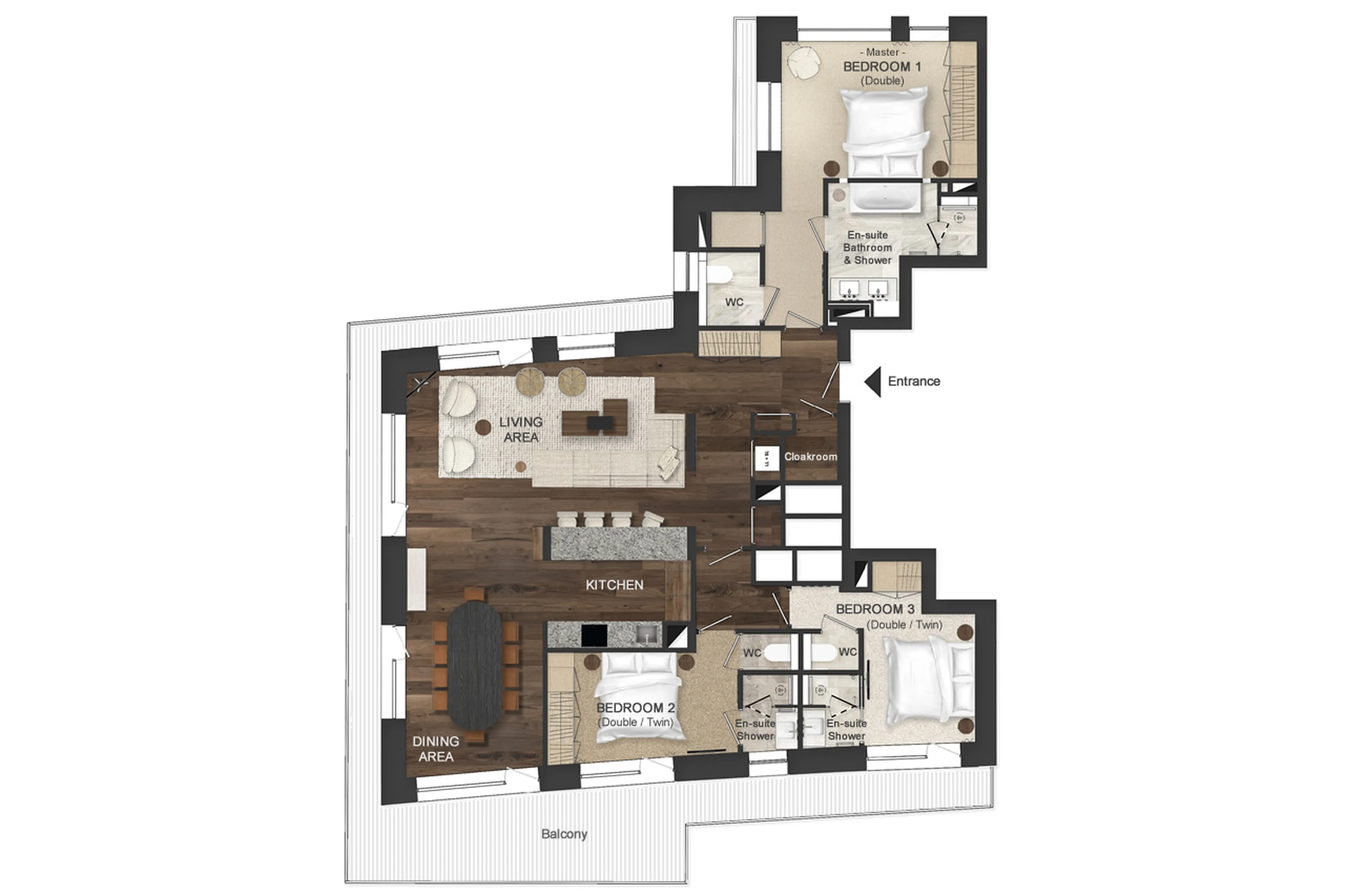 Floor plan of Apartment Atmosphere 801 in Courchevel 1850