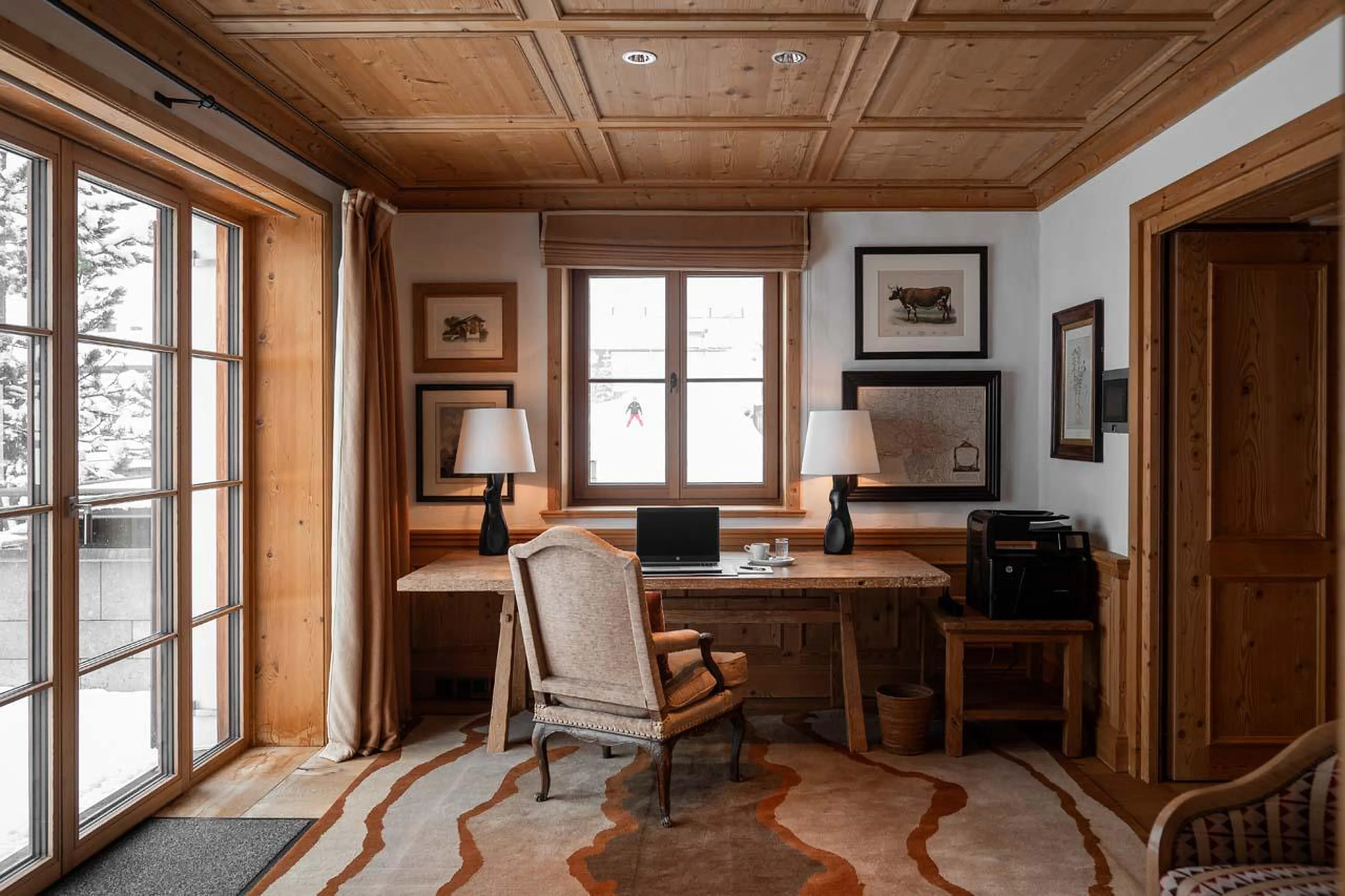 Desk within office at Aurelio Club Chalet in Lech