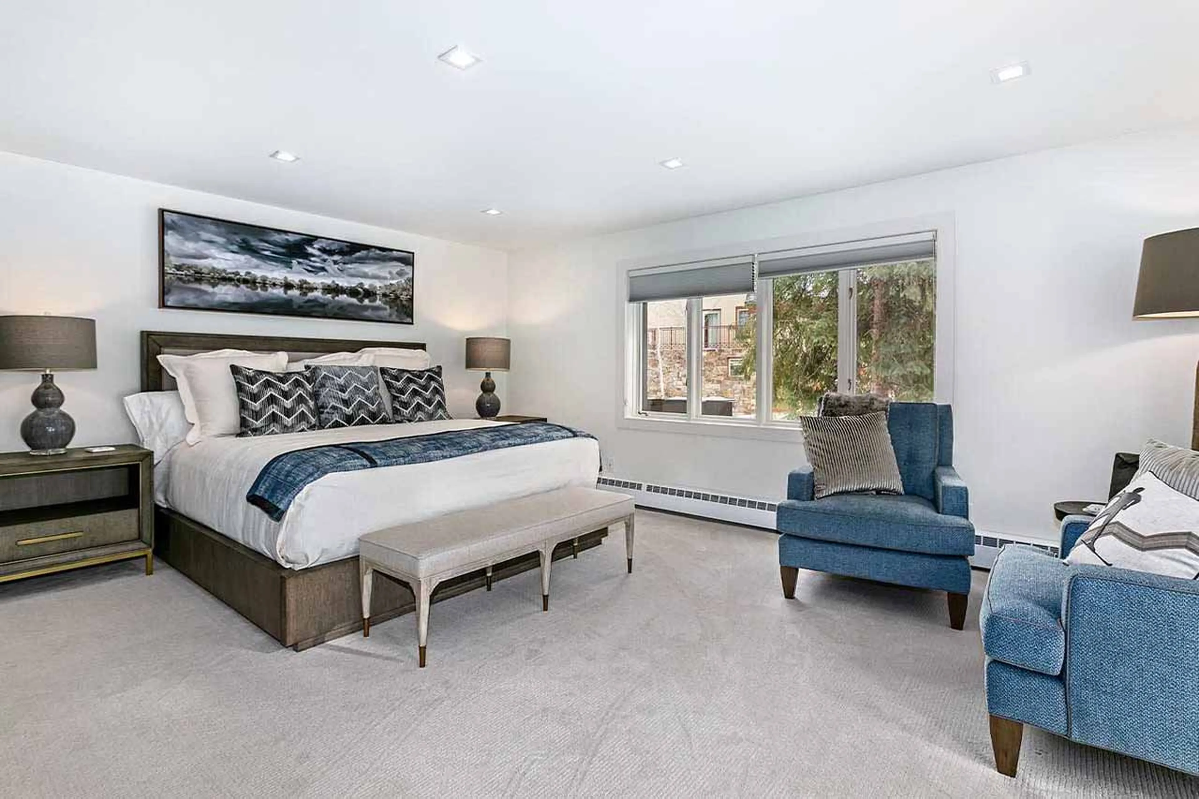 Armchairs in bedroom two at Avanti Chalet in Vail