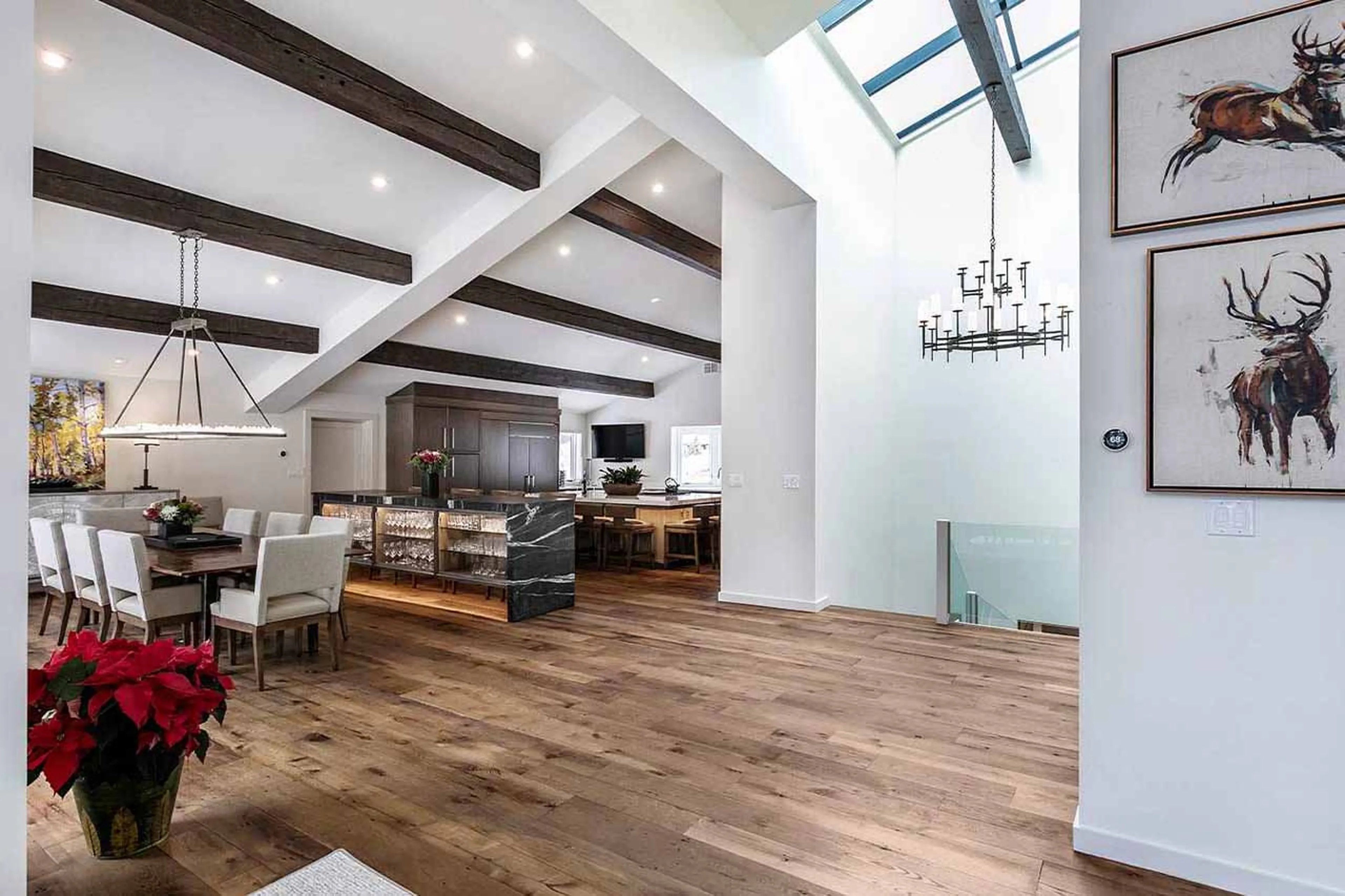 Living room and dining area at Avanti Chalet in Vail