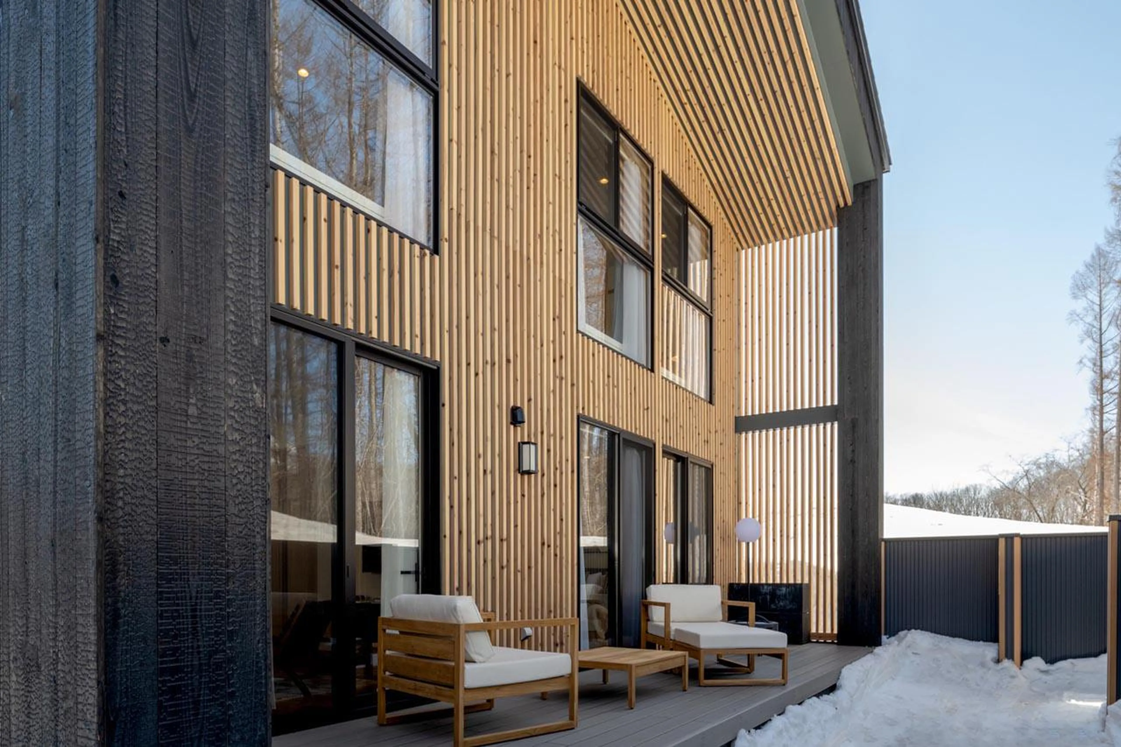 Exterior terrace at Awayuki Villa in Niseko
