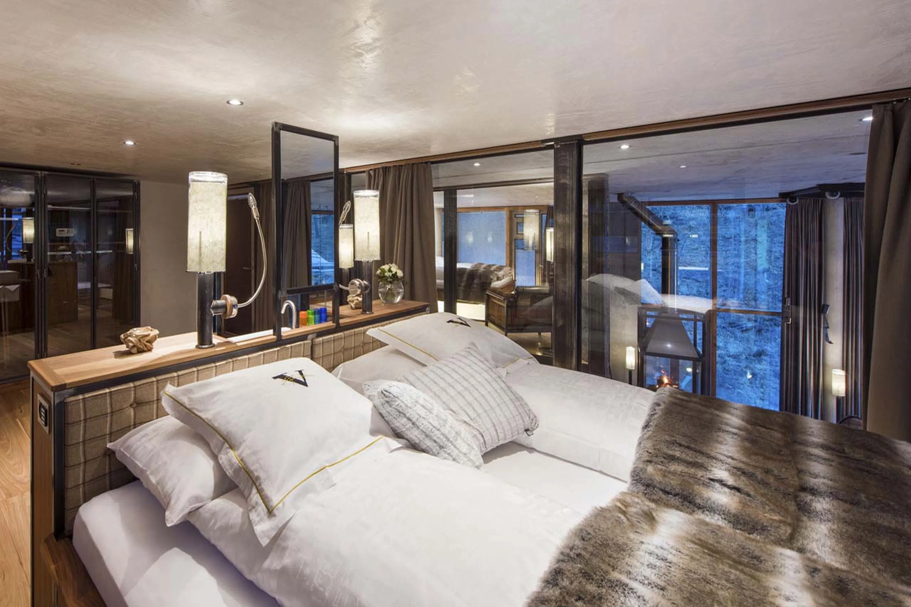 Bedroom two at Backstage Luxury Loft in Zermatt