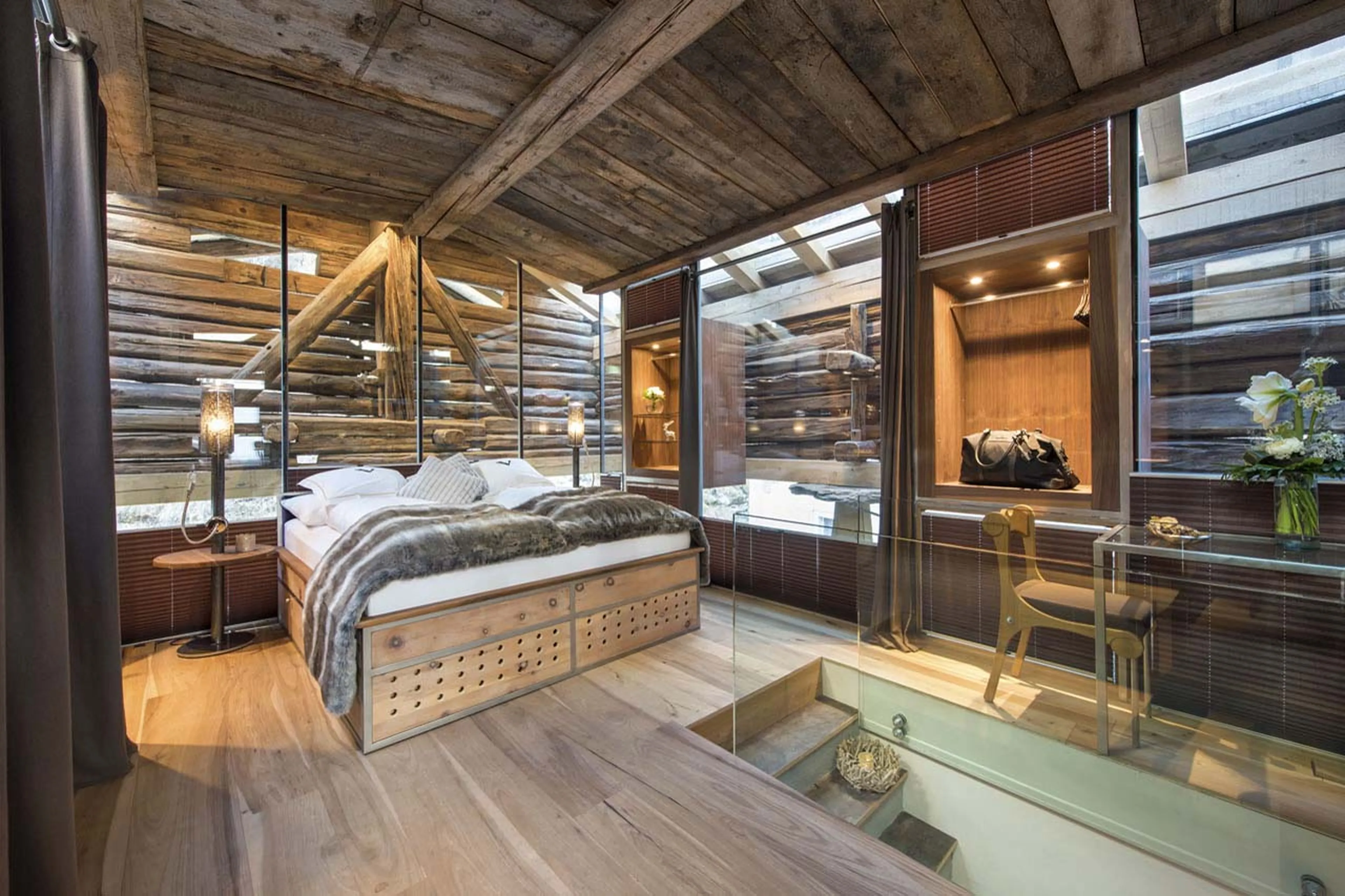 Bedroom five at Backstage Luxury Loft in Zermatt