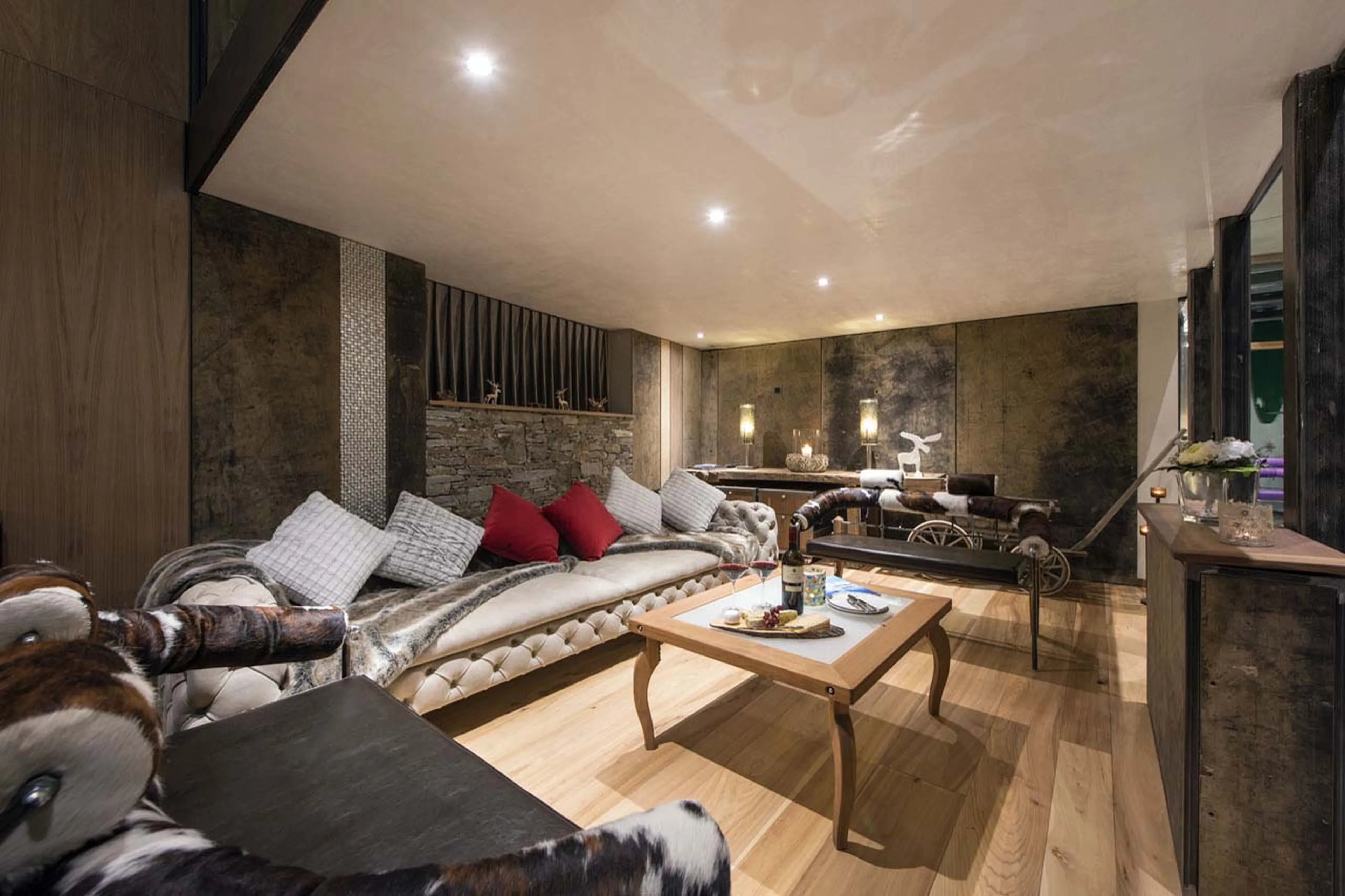 Living room furniture at Backstage Luxury Loft in Zermatt