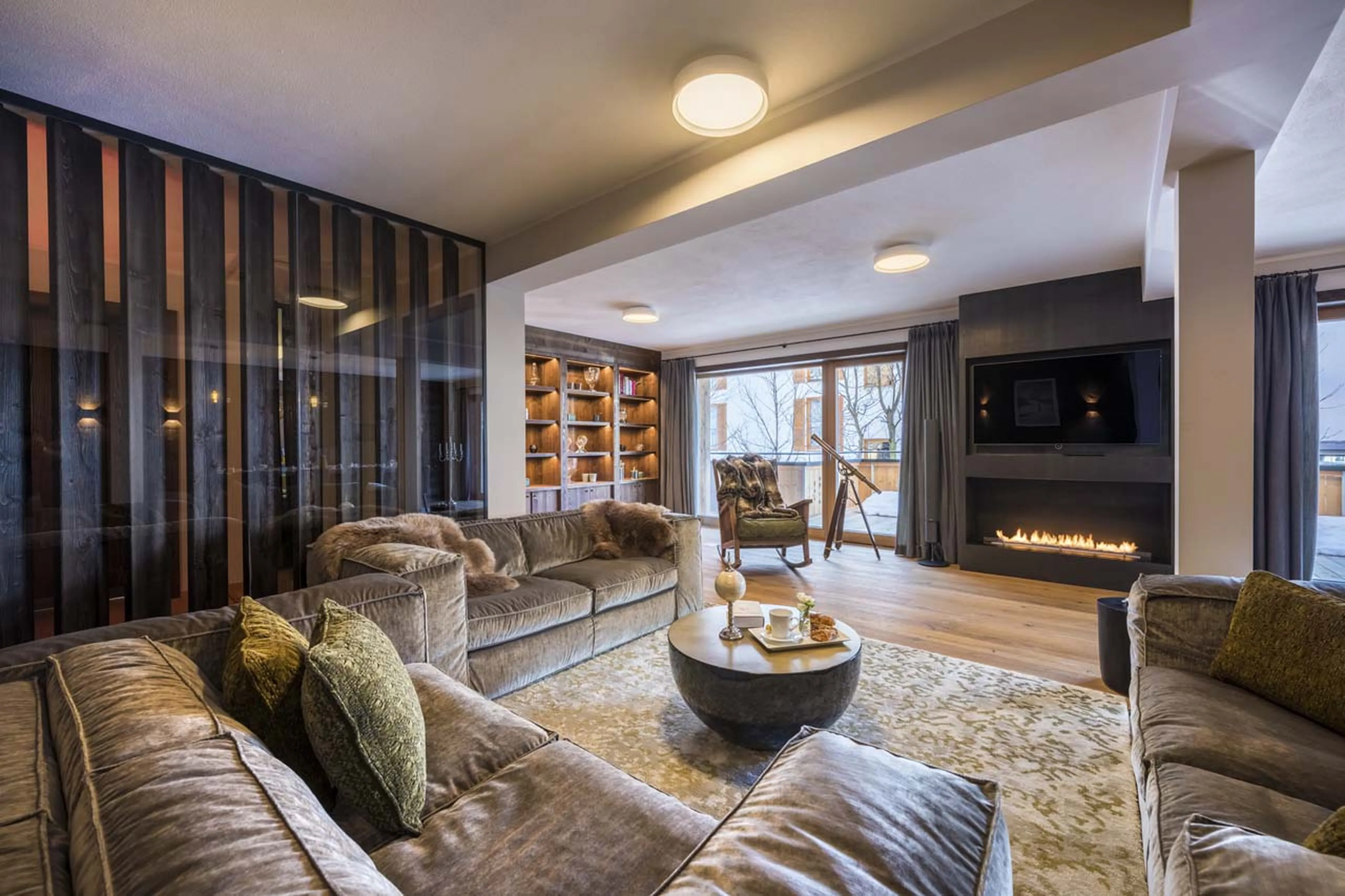 Open plan living area at Balegia Apartment 3 in Lech