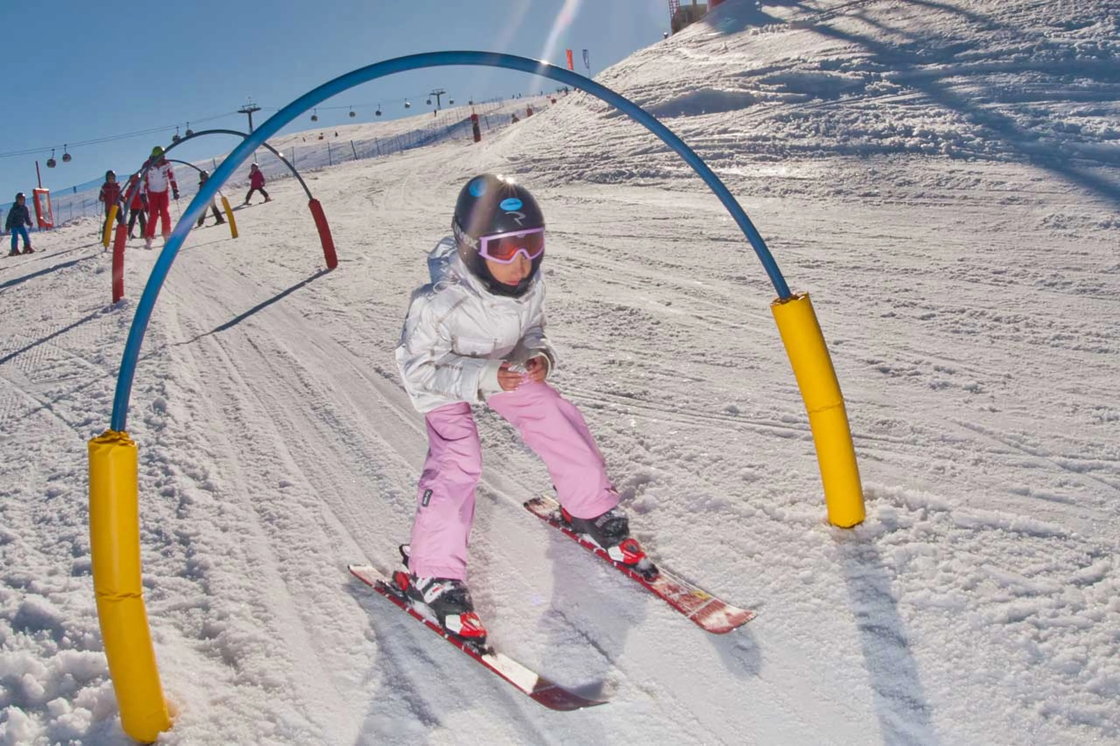 Beginner skiing in Kronplatz