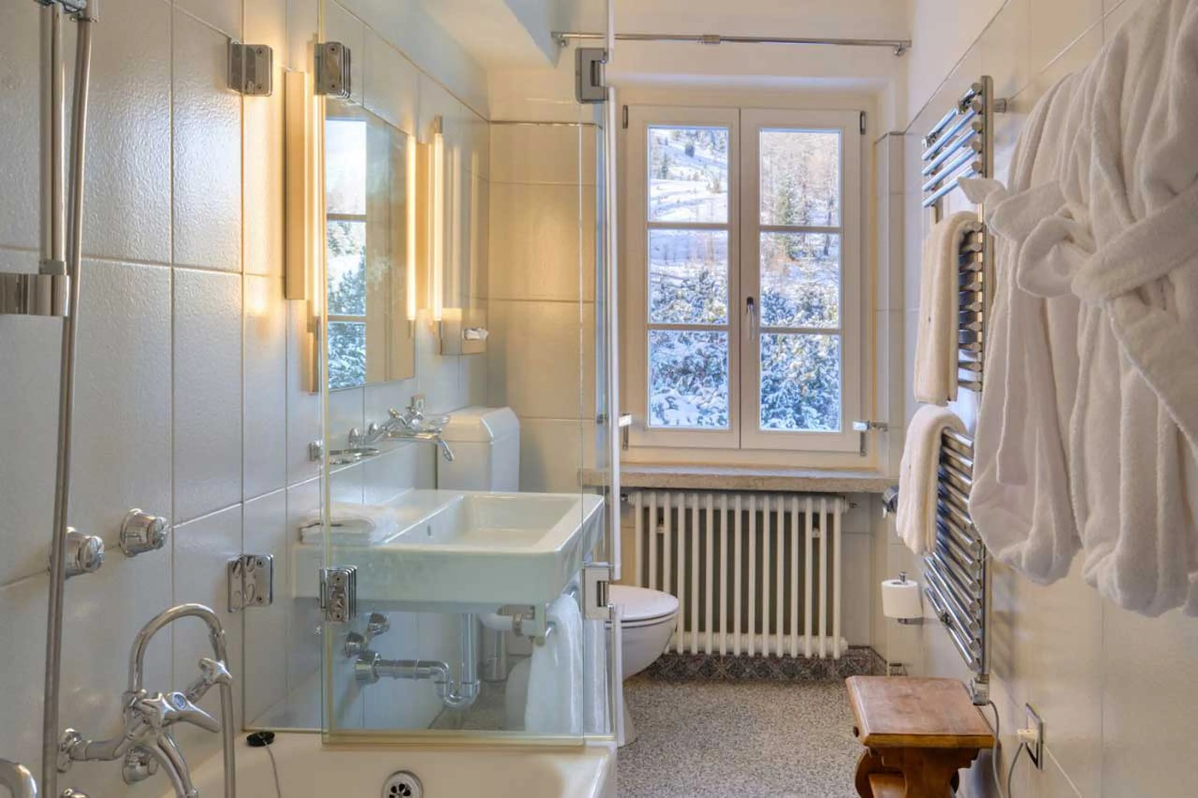 Bedroom 5 en-suite at Chesa Bellaria in St Moritz