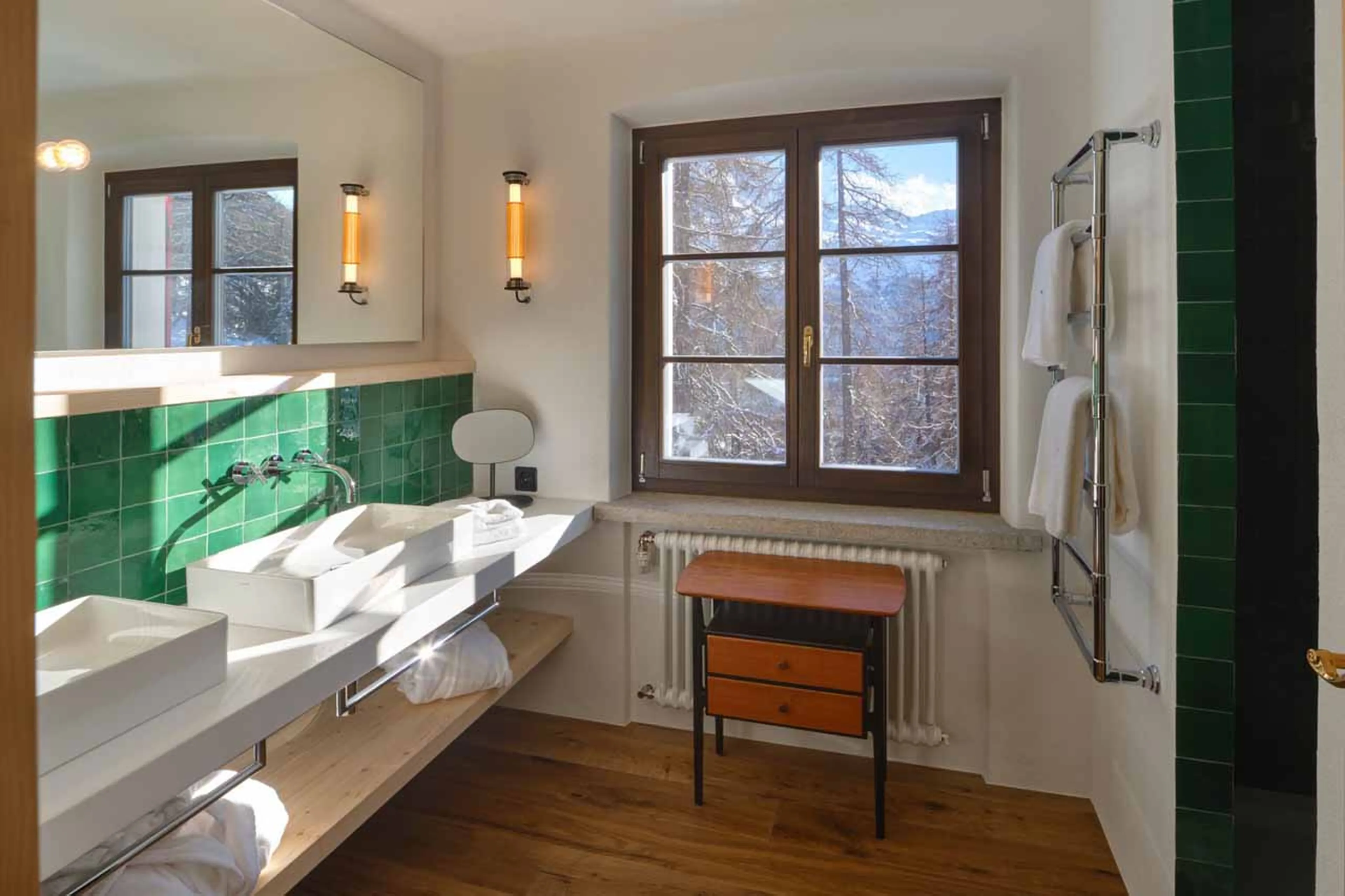 Bedroom 6 en-suite at Chesa Bellaria in St Moritz