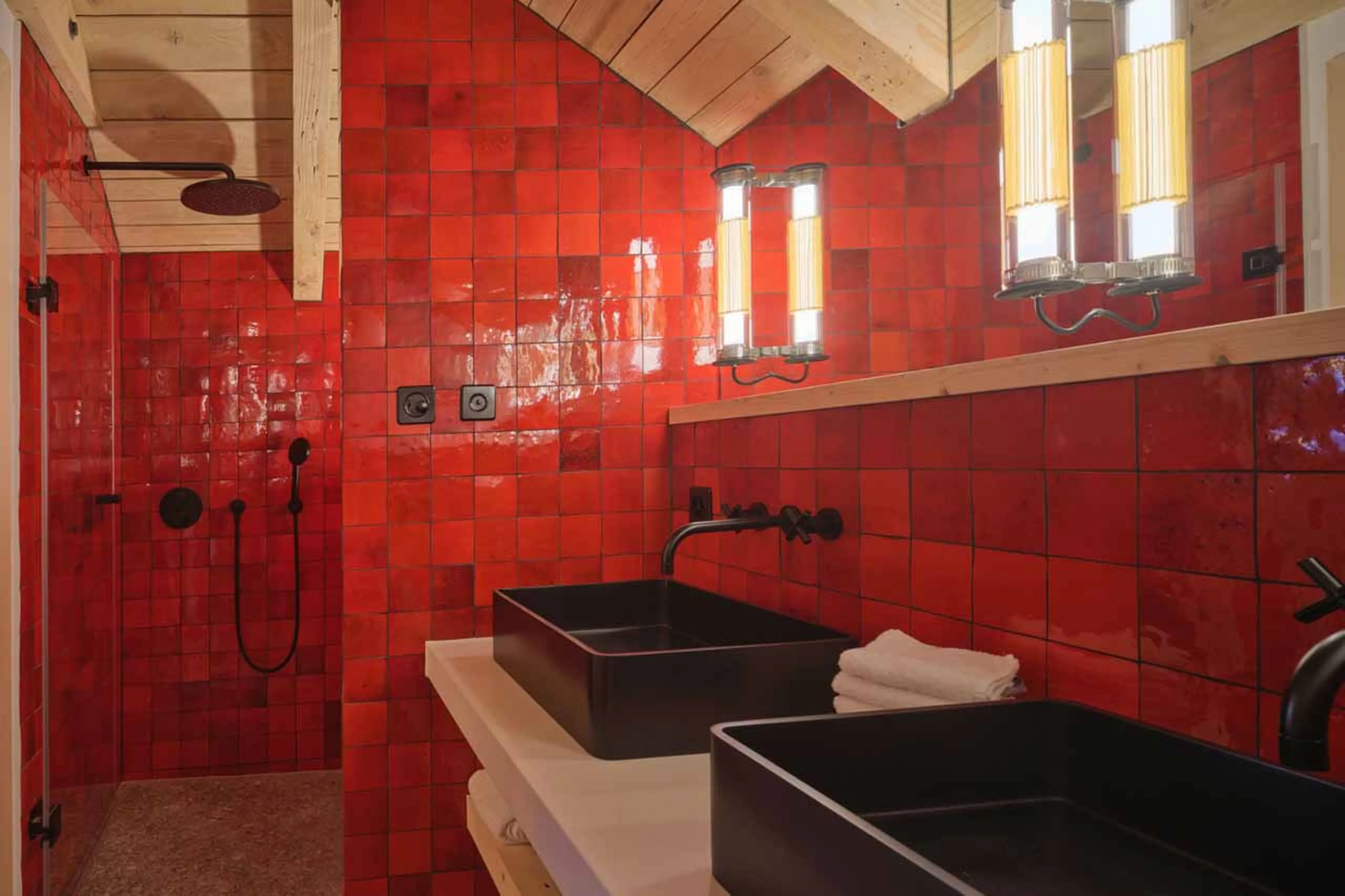 Bedroom 8 en-suite at Chesa Bellaria in St Moritz