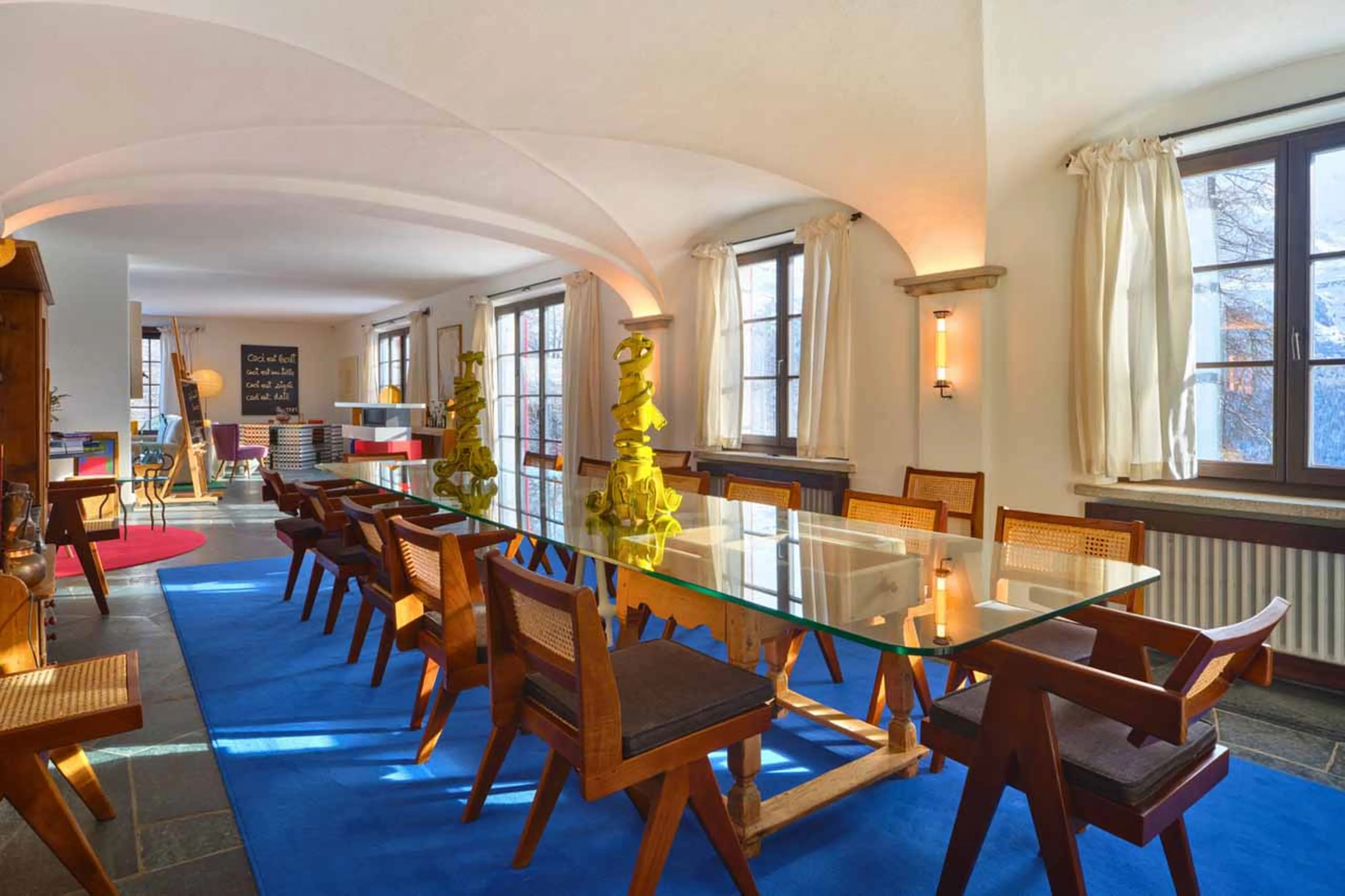 Dining area at Chesa Bellaria in St Moritz