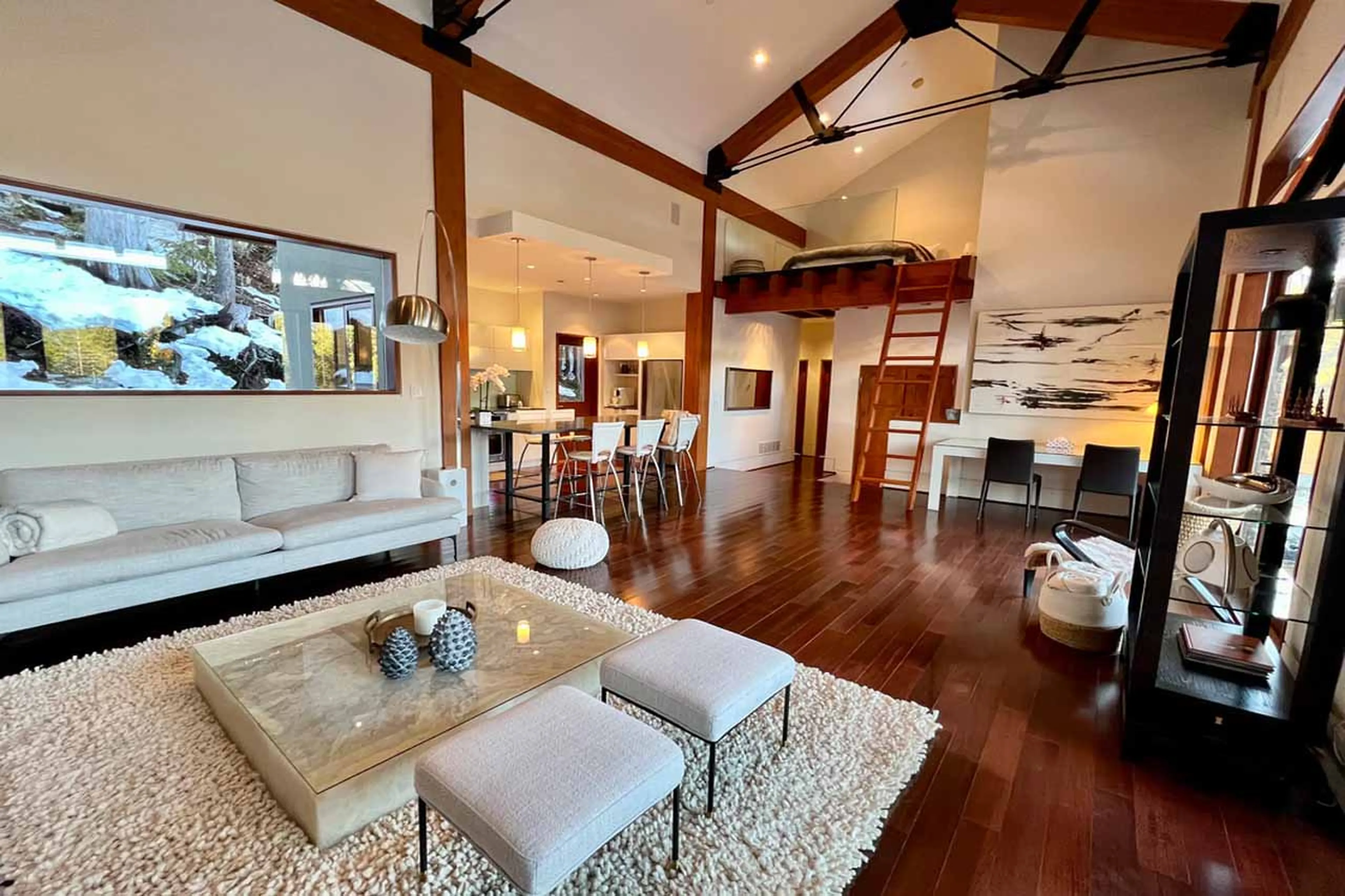 Guest House living area at Belmont Estate in Whistler