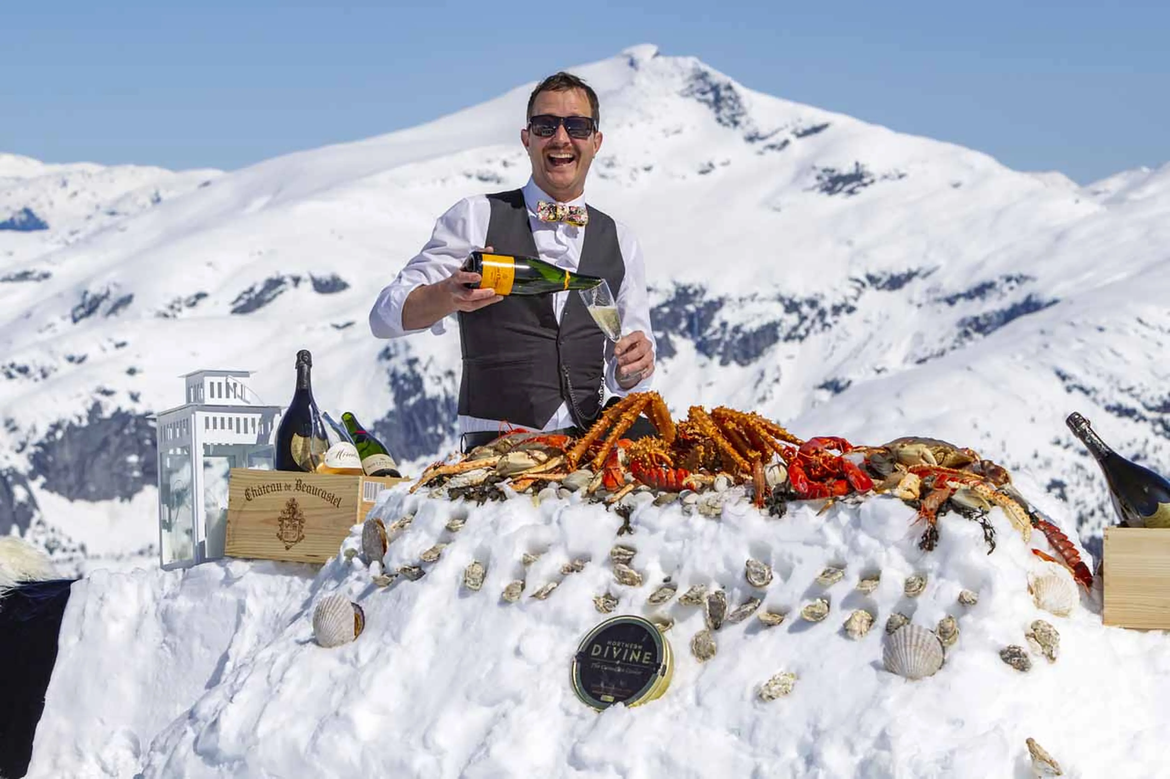 Heli banquet at Belmont Estate in Whistler