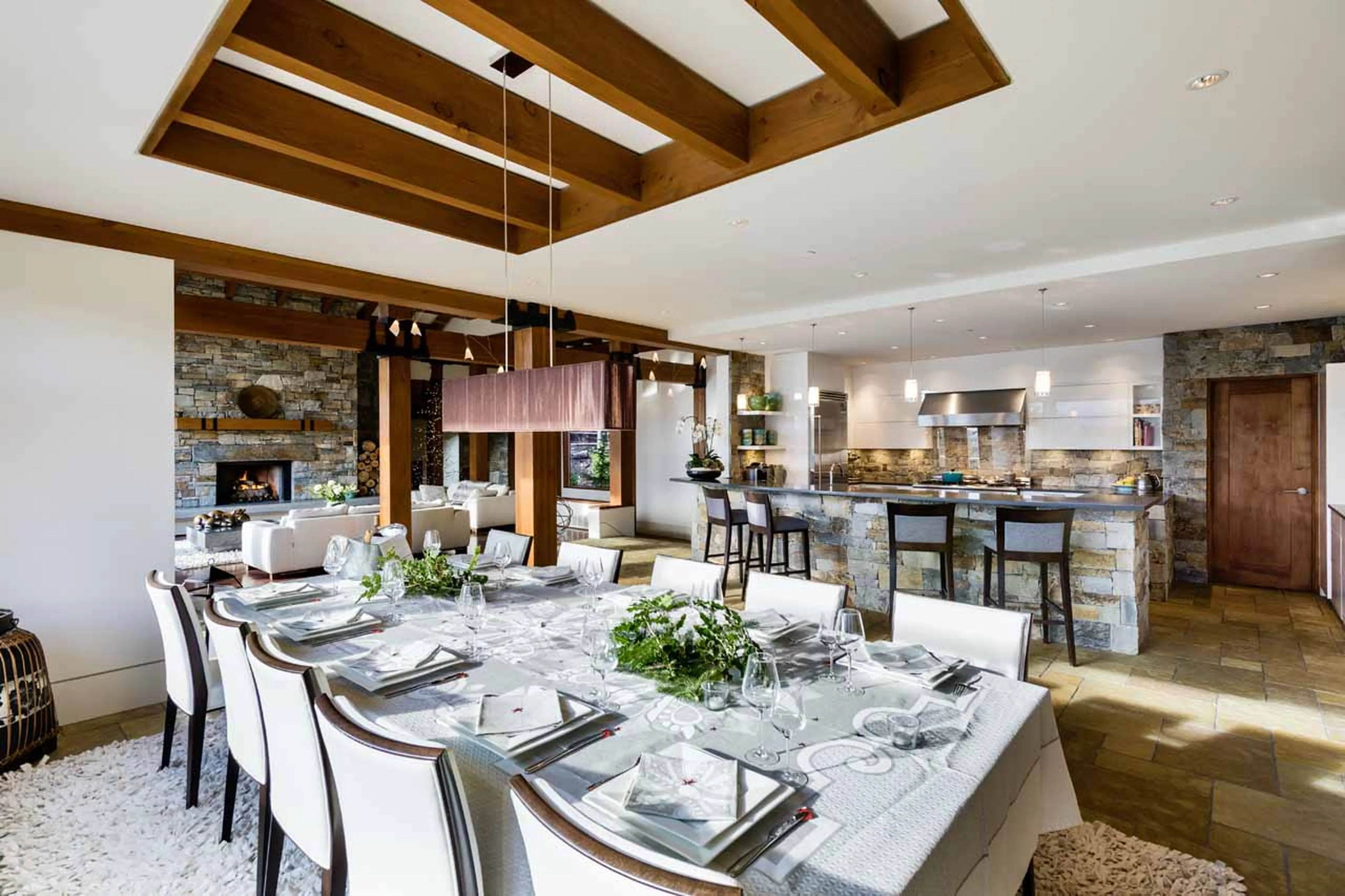 Dining table at Belmont Estate in Whistler