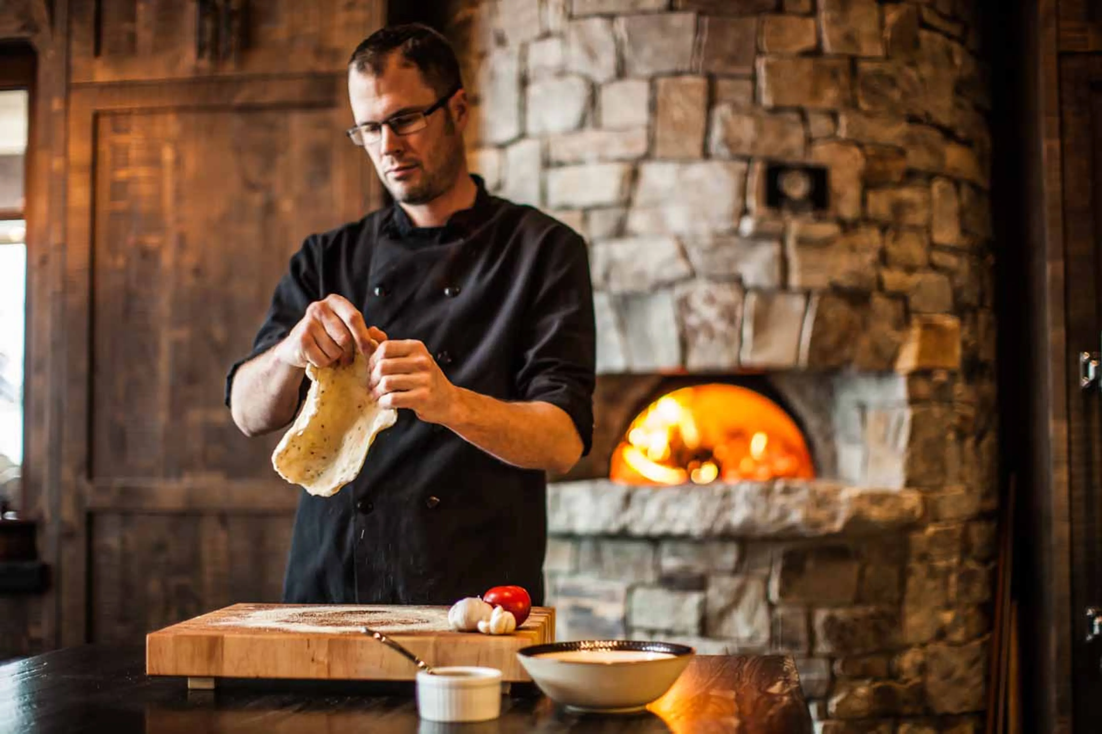 Chef at work at Bison Lodge in Revelstoke