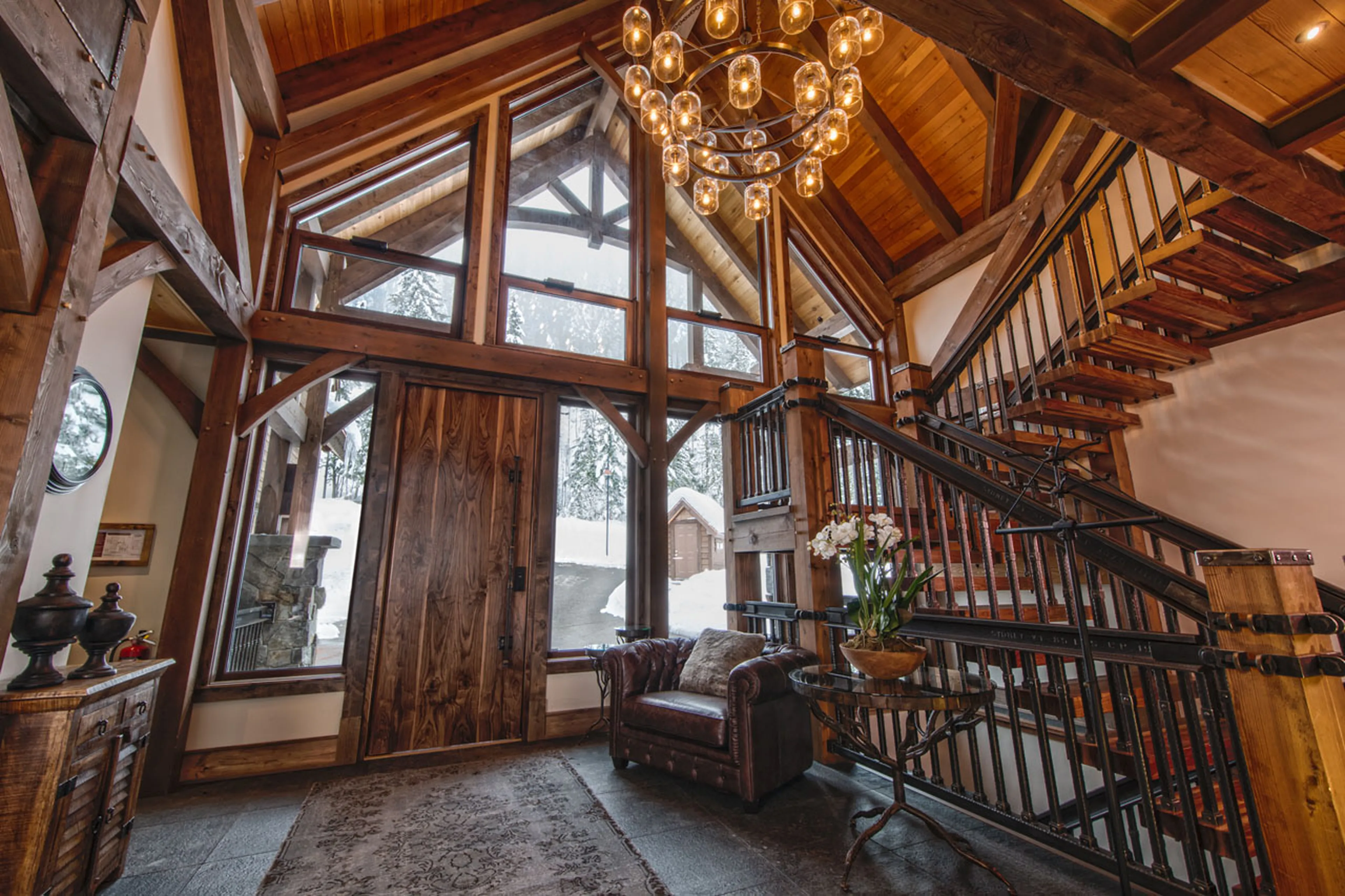 Entrance hall at Bison Lodge in Revelstoke