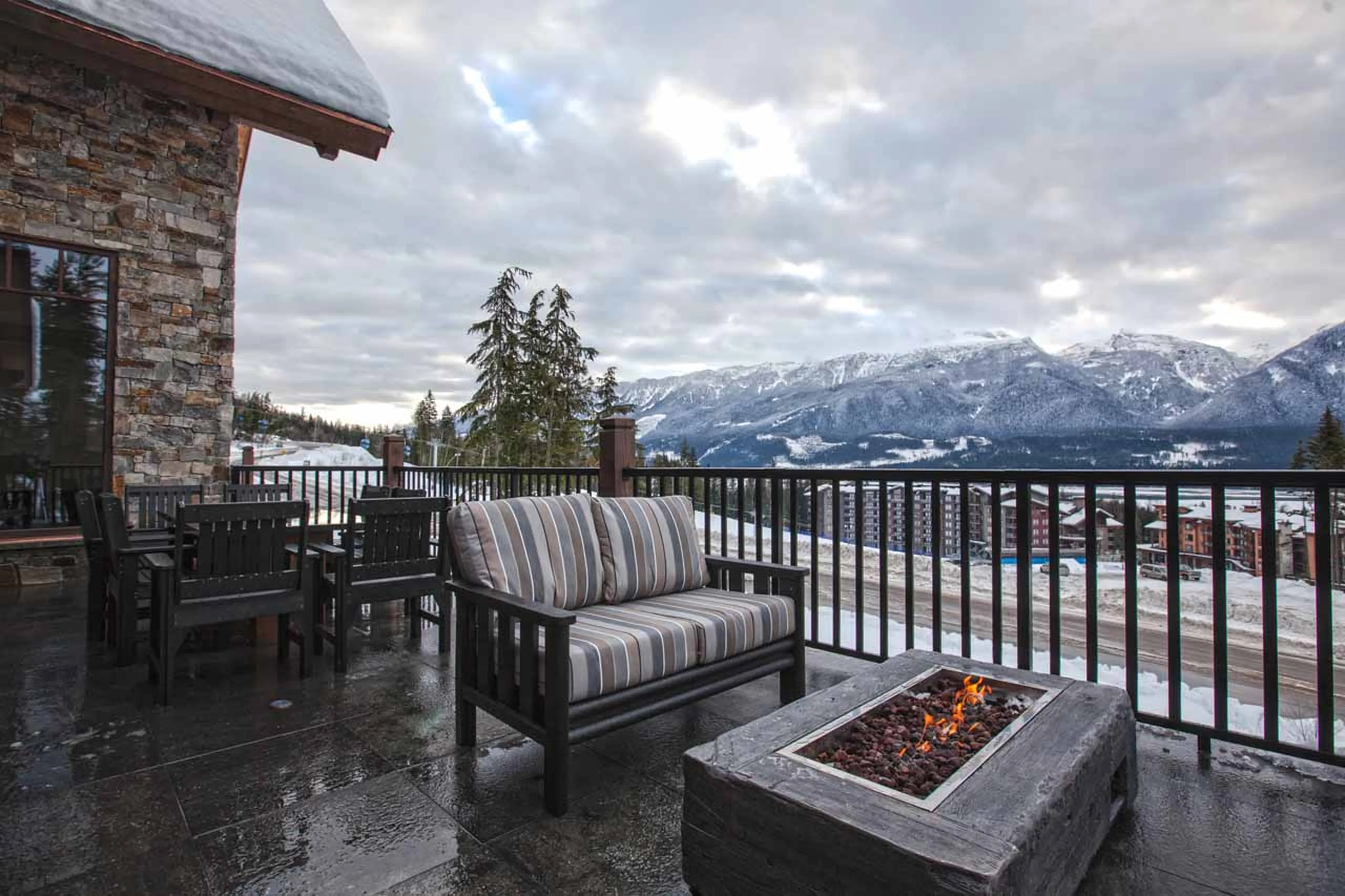 Views from the terrace at Bison Lodge in Revelstoke