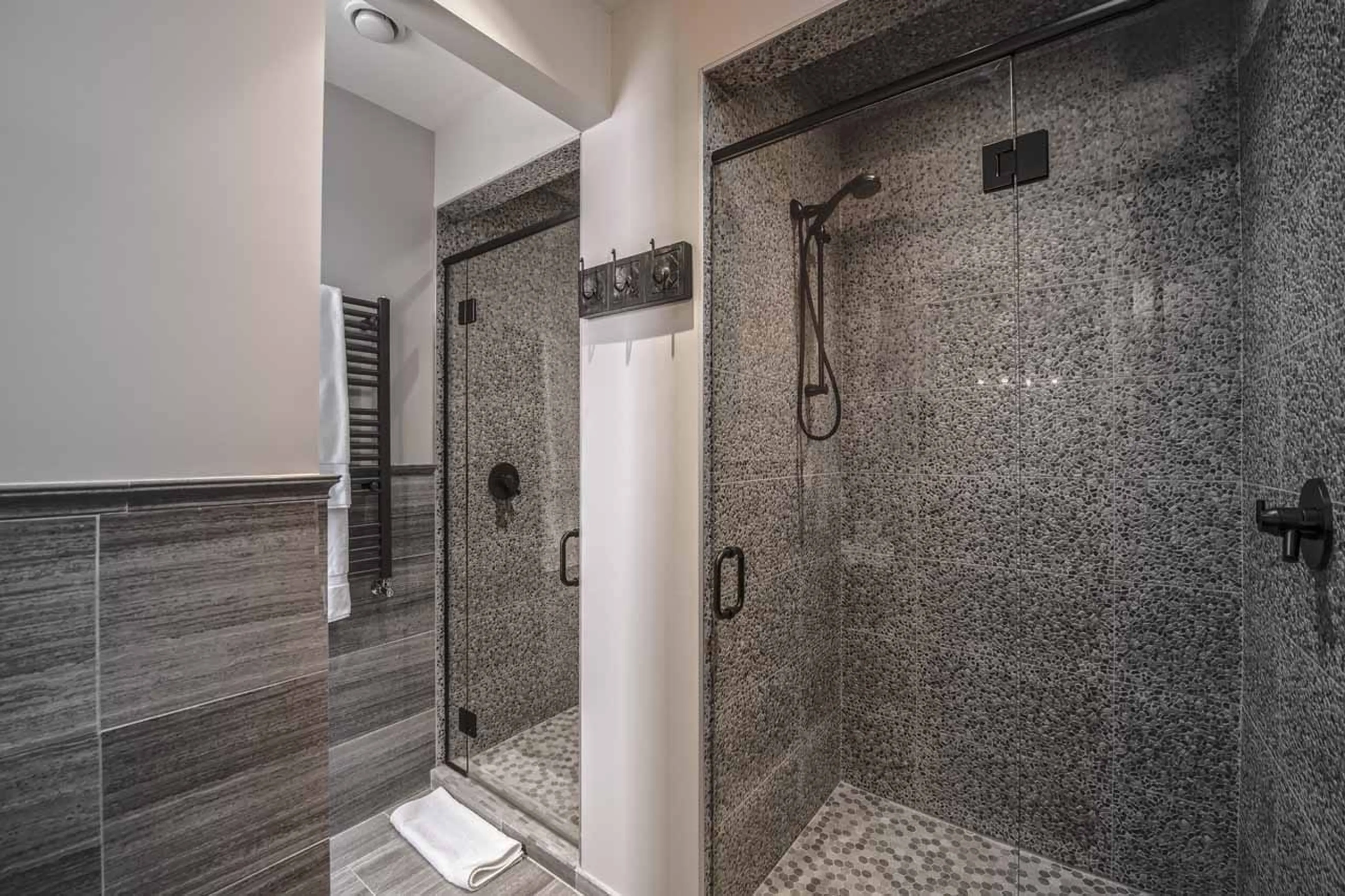 Shower room at Bison Lodge in Revelstoke